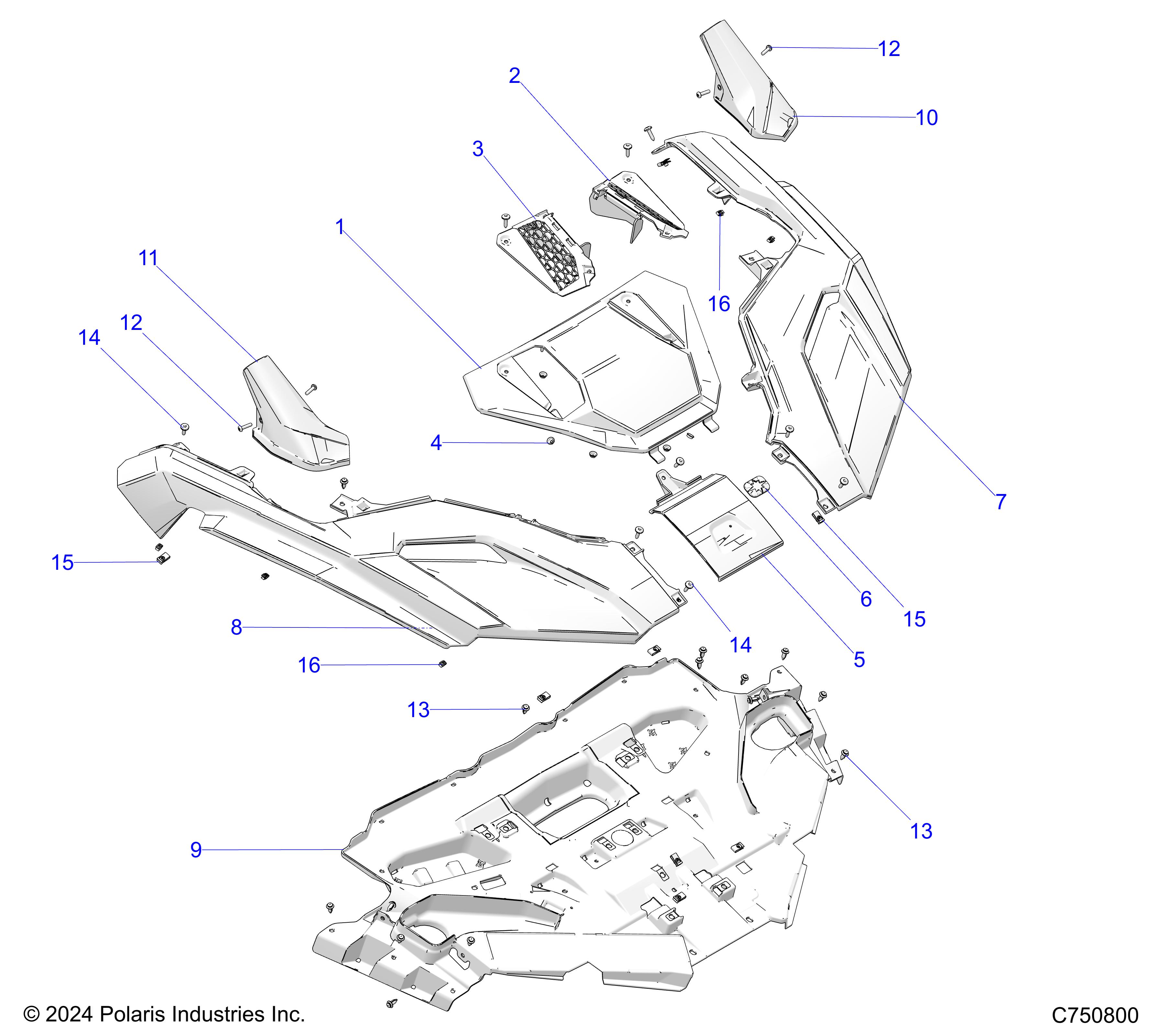 BODY, FRONT FENDER AND HOOD - Z25SPD92AA/AF/AL/BA/BL/BF (C750800)