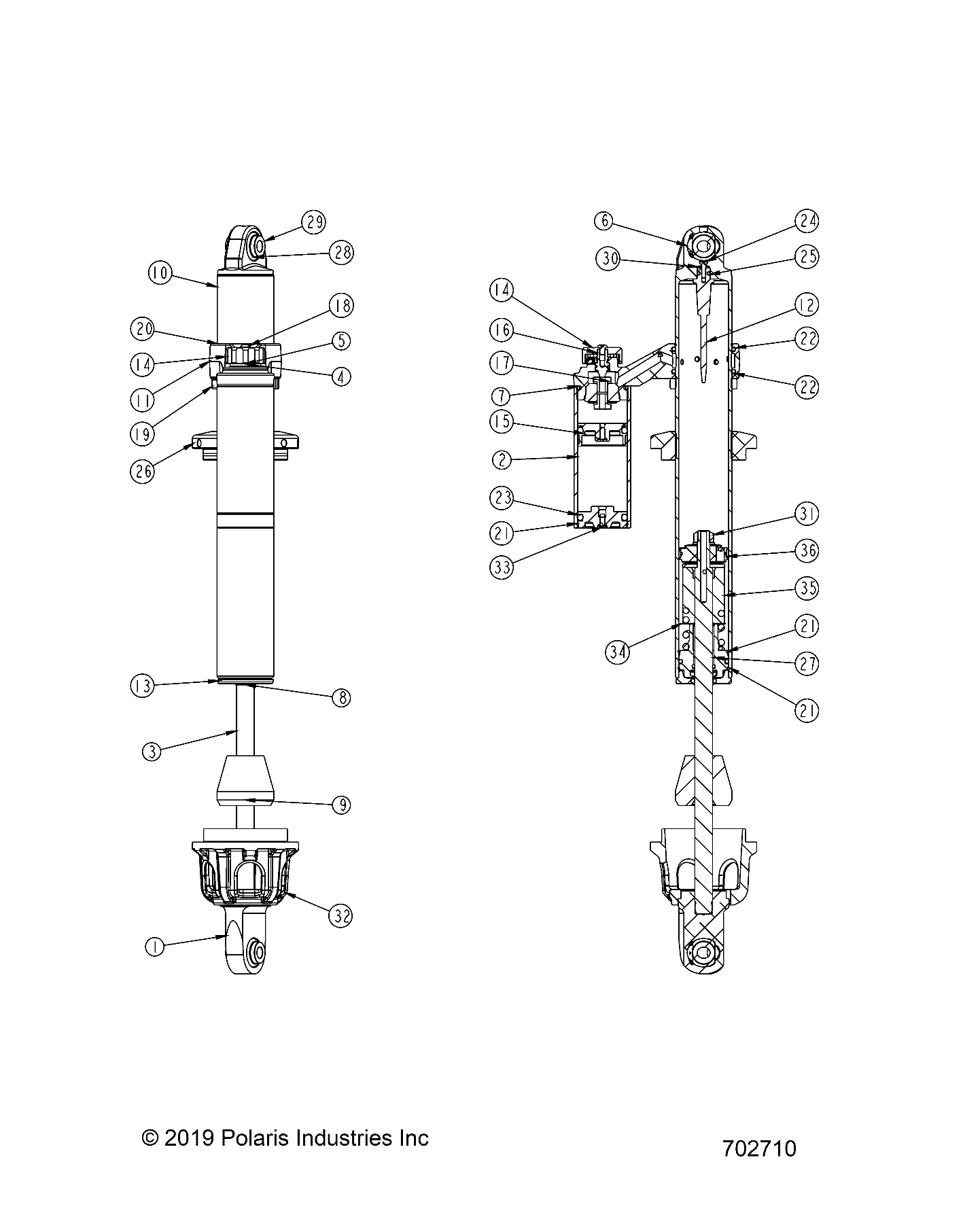 SUSPENSION, FRONT SHOCK INTERNALS - Z24NMF99AR/AM/BR/BM (702710)