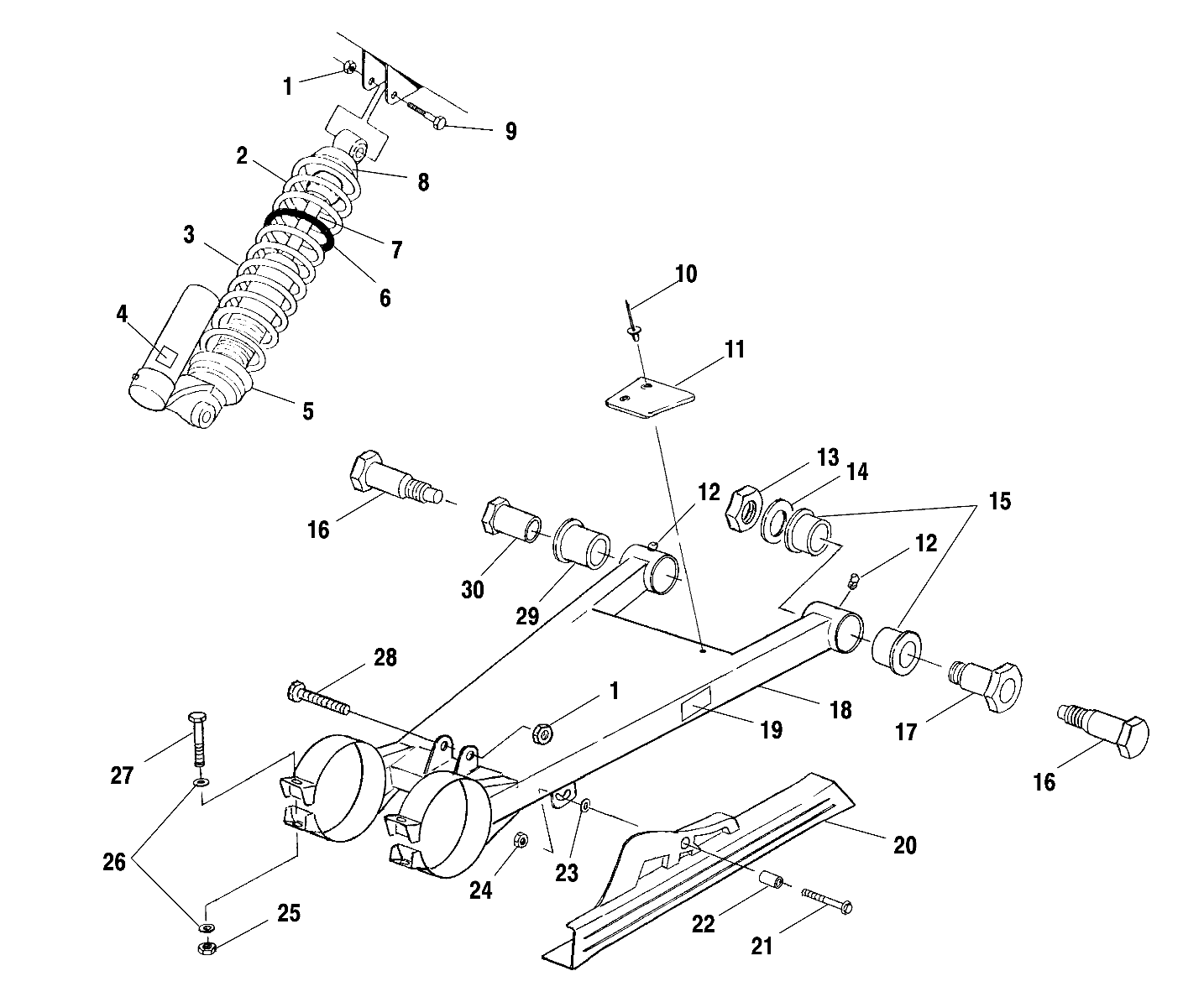 SWING ARM/SHOCK MOUNTING - A03BA38CA (4982568256B03)