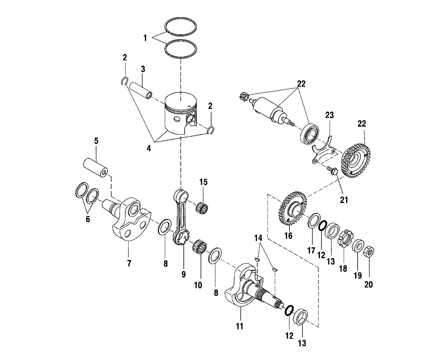 CRANKSHAFT AND PISTON - A03BA38CA (4982568256C10)