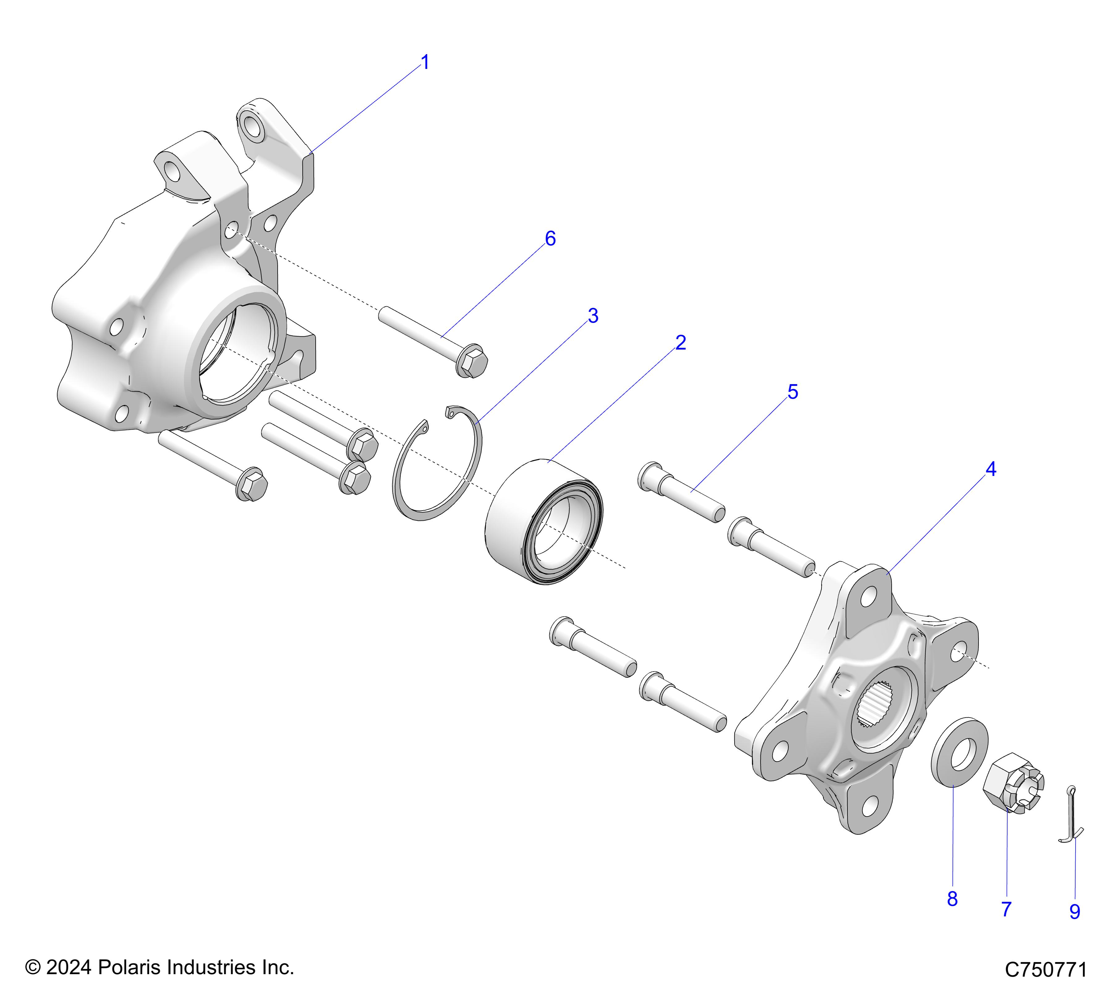 SUSPENSION, REAR CARRIER AND HUB - Z25X4D92A/92B (C750771)