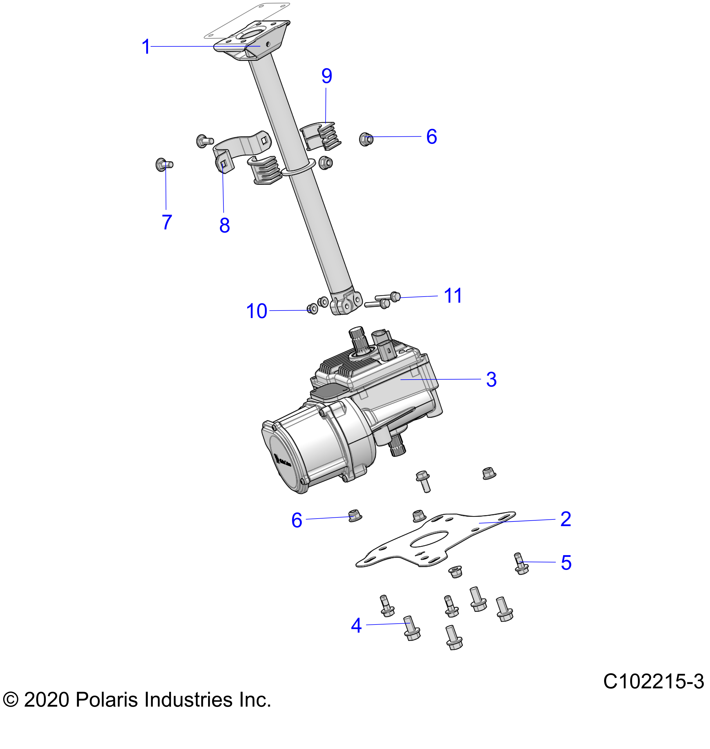 STEERING, STEERING POST, UPPER and EPS MOUNTING - A20SXM95AL/CAL (C102215-3)