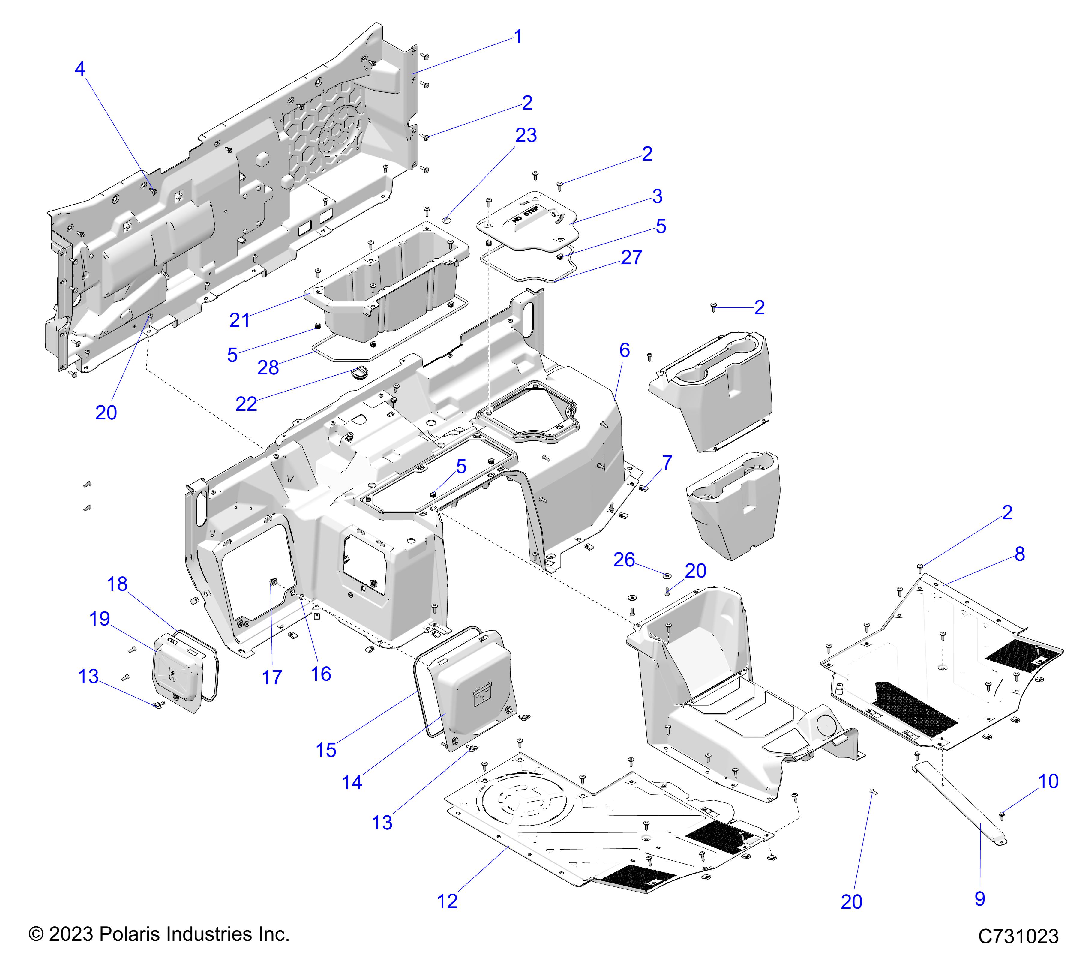 BODY, FLOOR AND REAR CLOSEOFF - R24XAE1RAH/BH (C731023)