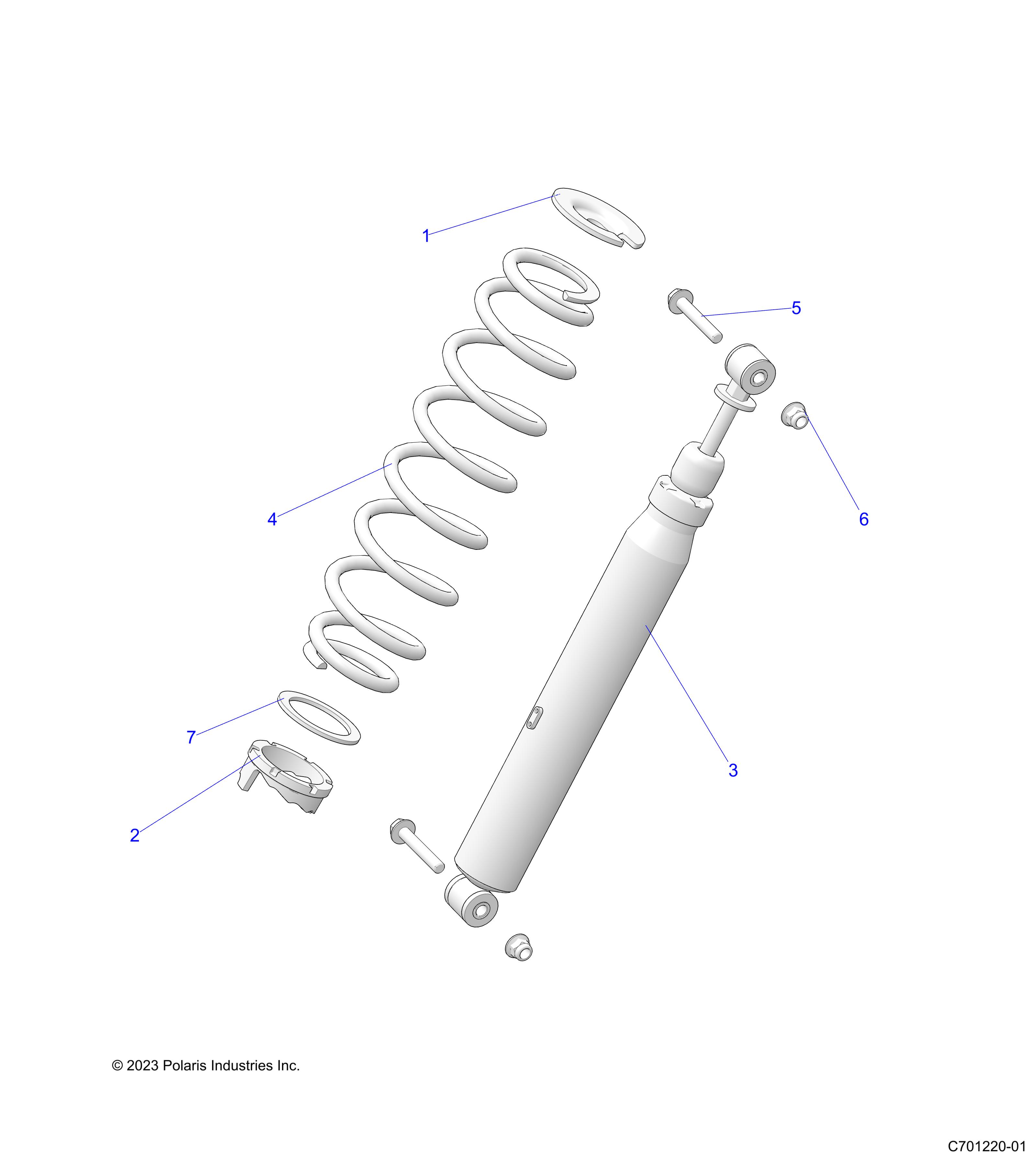 SUSPENSION, REAR SHOCK MOUNTING - R25RRS99GP/G9 (C701220-01)