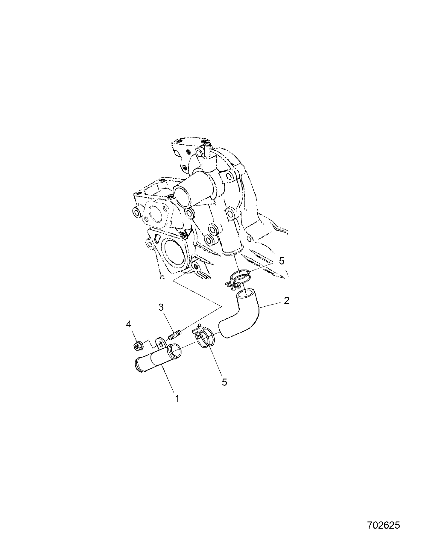 ENGINE, WATER PIPE - D24P2ED4D4 (702625)