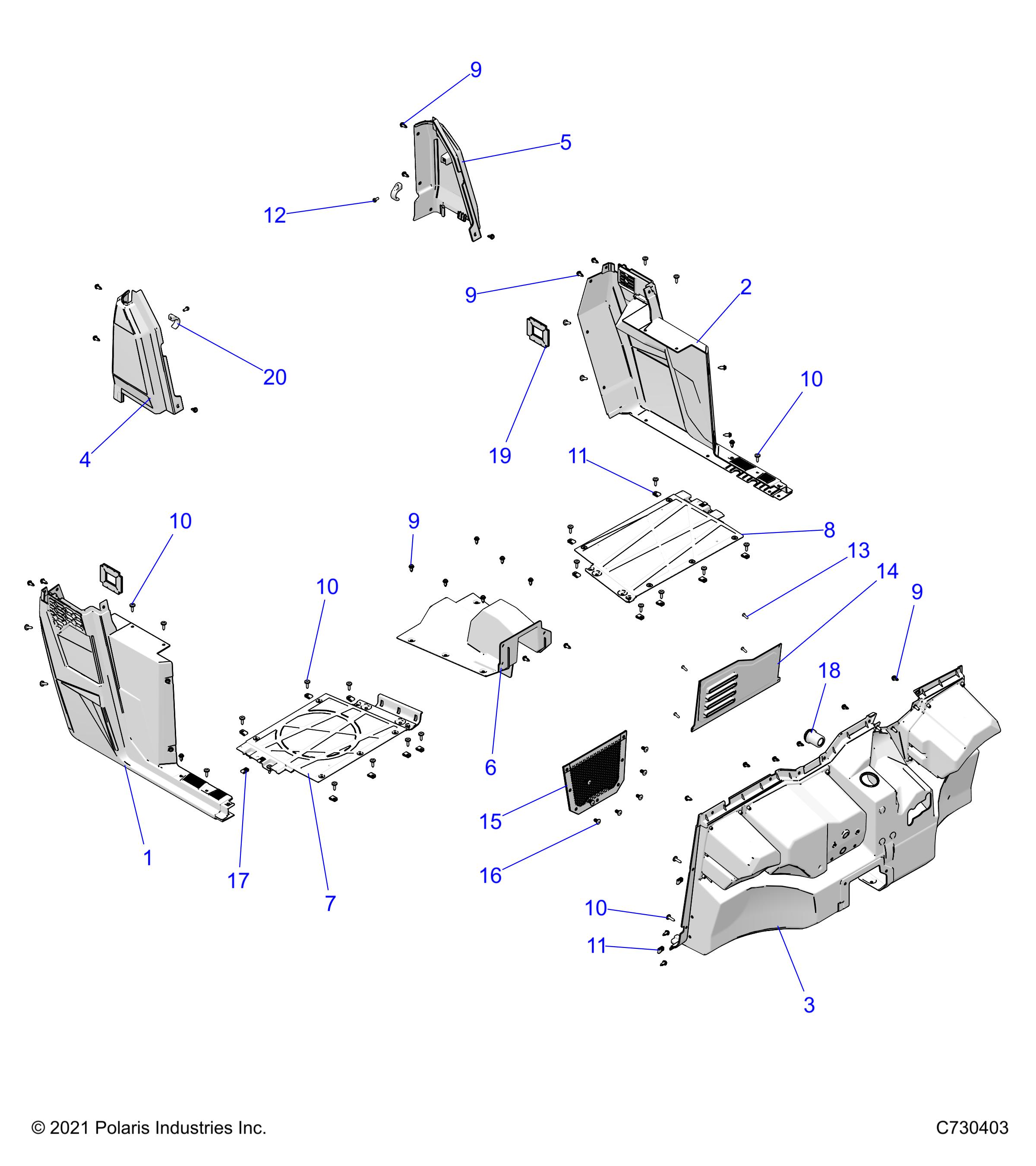 BODY, FLOOR and ROCKERS - D22M2A57B4/G57B4 (C730403)