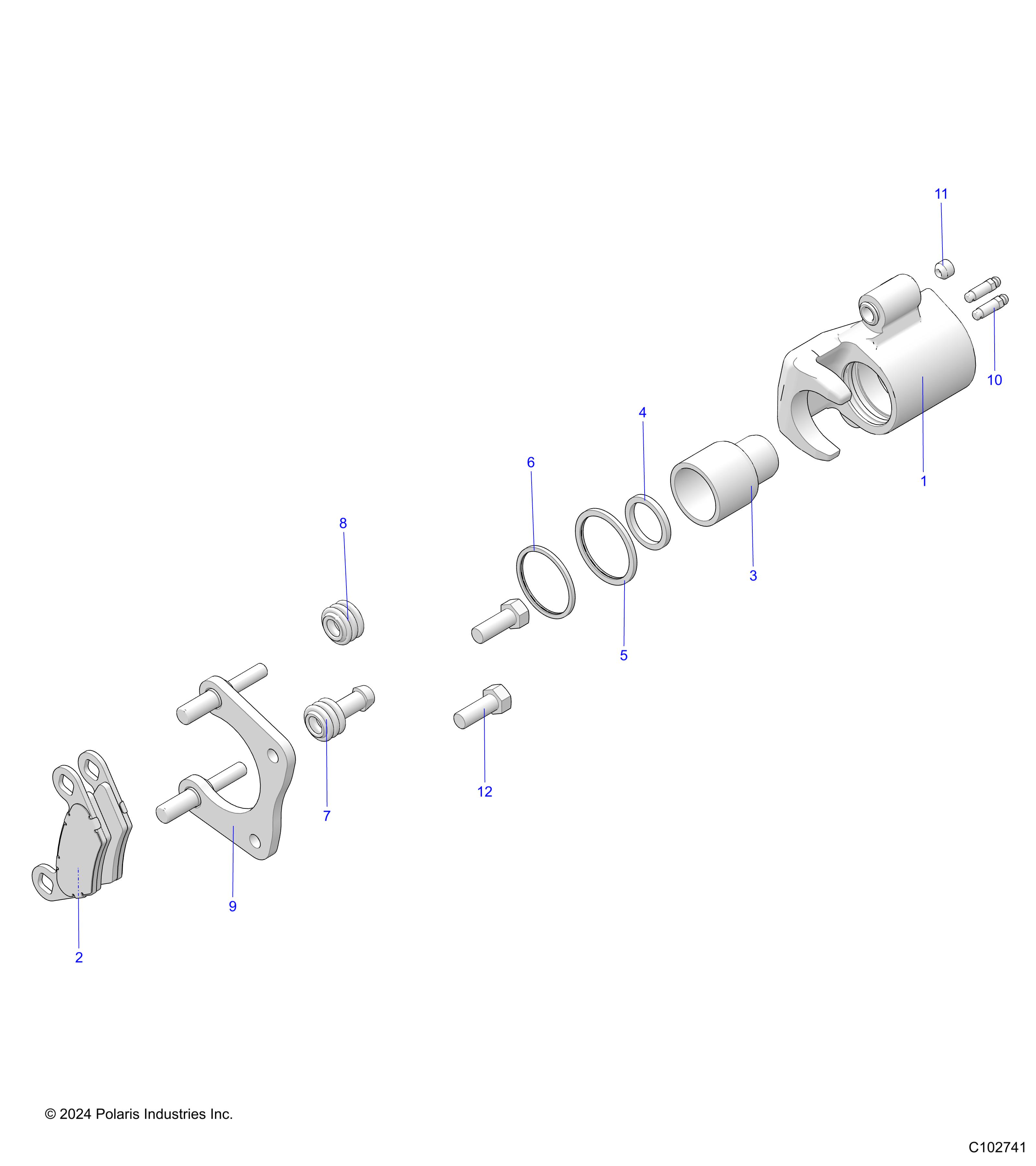 BRAKES, REAR CALIPER - A25SXE95PP (C102741)