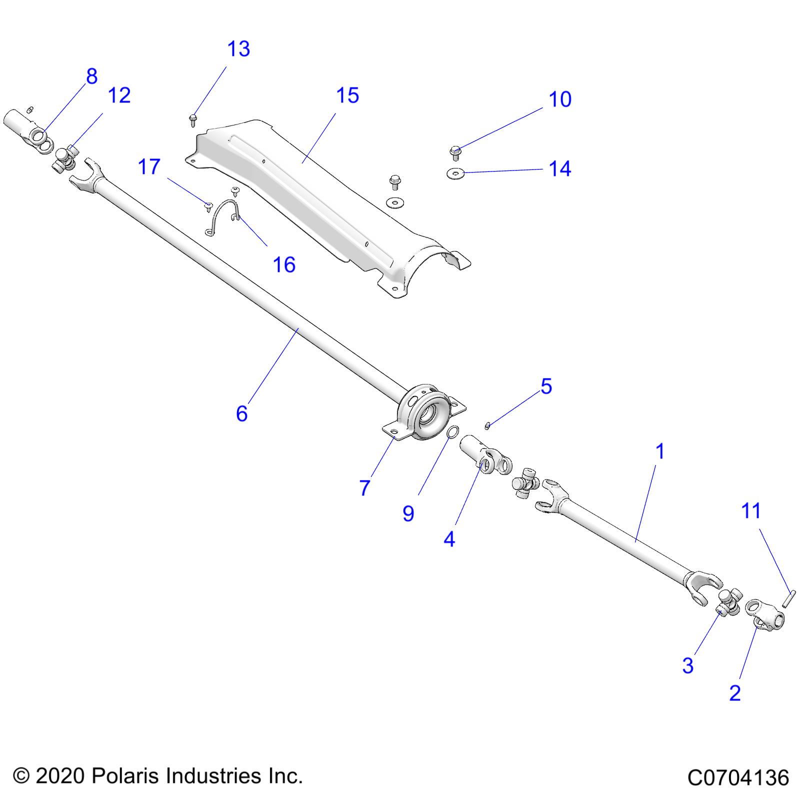 DRIVE TRAIN, FRONT PROP SHAFT - Z21NAR99AN/BN (C0704136)