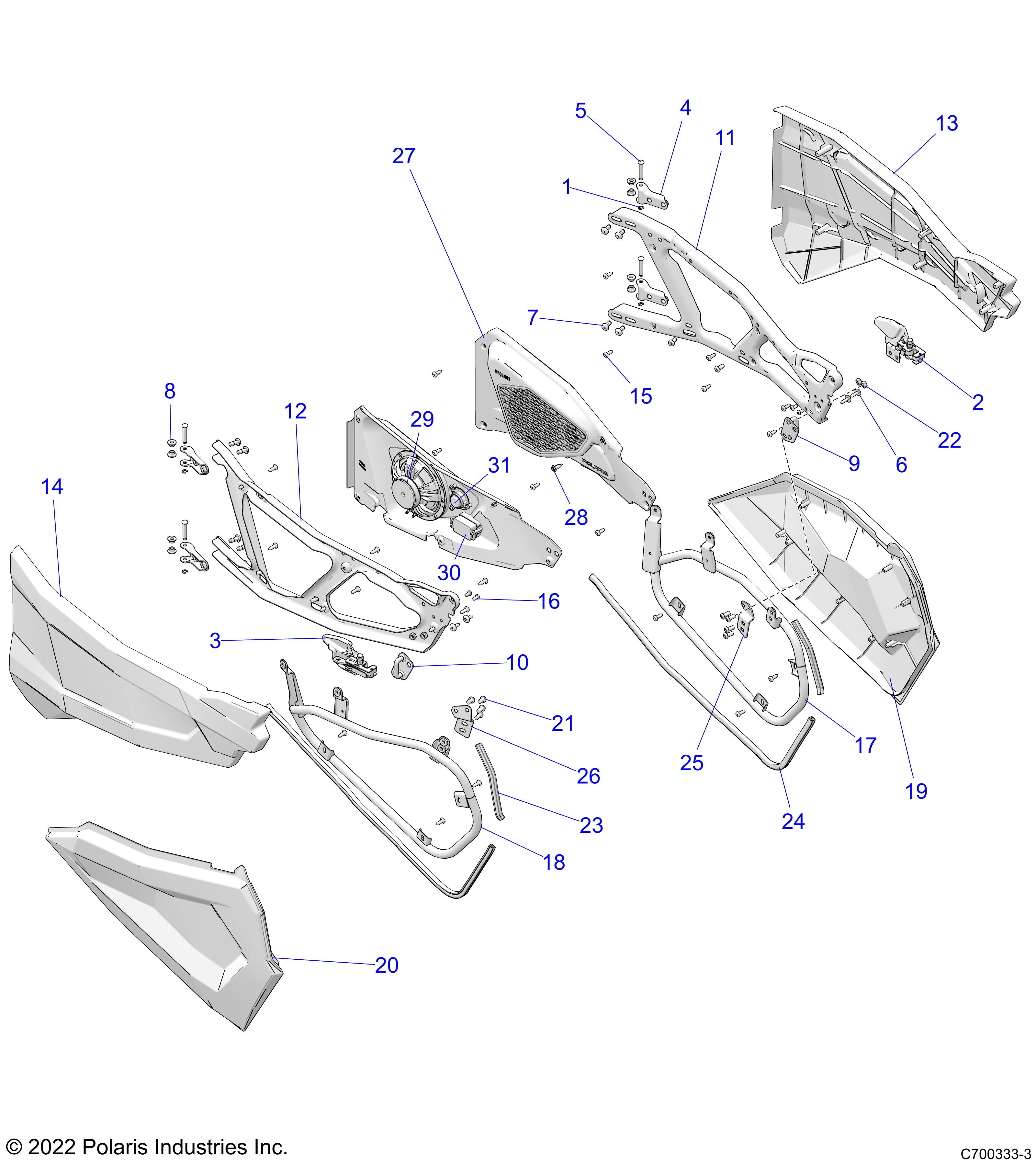 BODY, DOORS, FRONT - Z23N4K99A/99B (C700333-1)