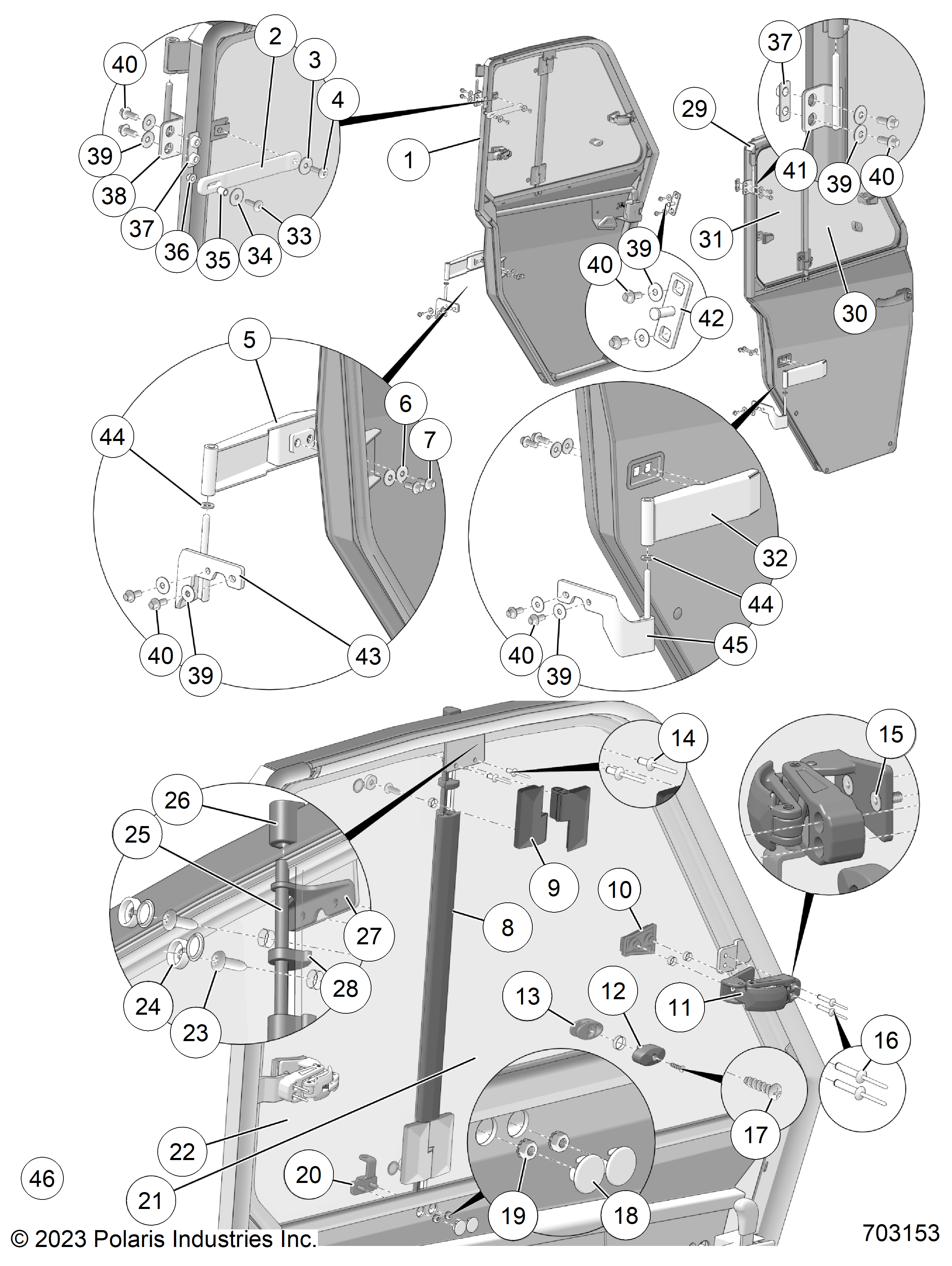 BODY, DOOR, FRONT, CLEAR POLY - D24P4V99A4/B4/Y99A4 (703153)