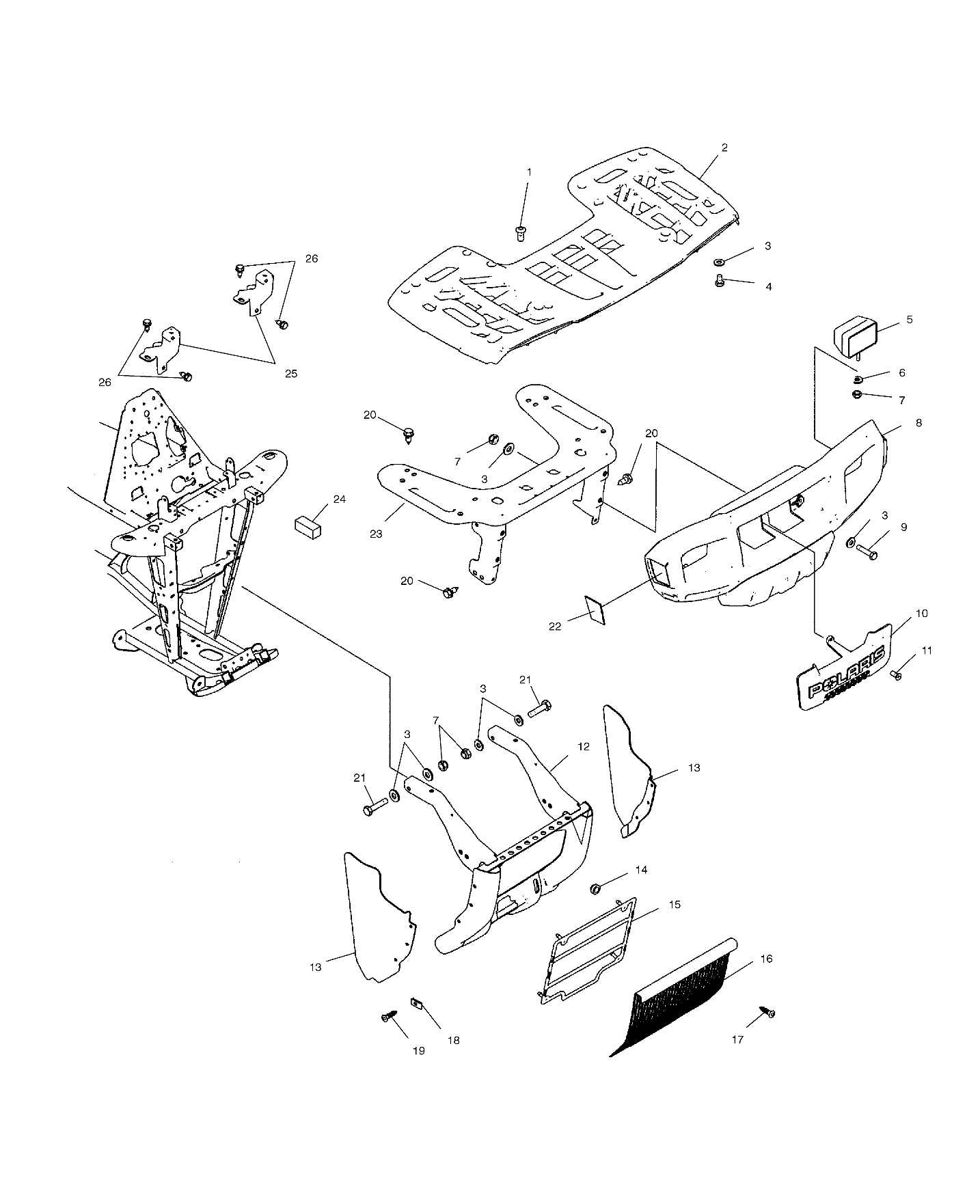 FRONT RACK AND BUMPER MOUNTING - A04CH42AA/AE/AG (4986068606A07)