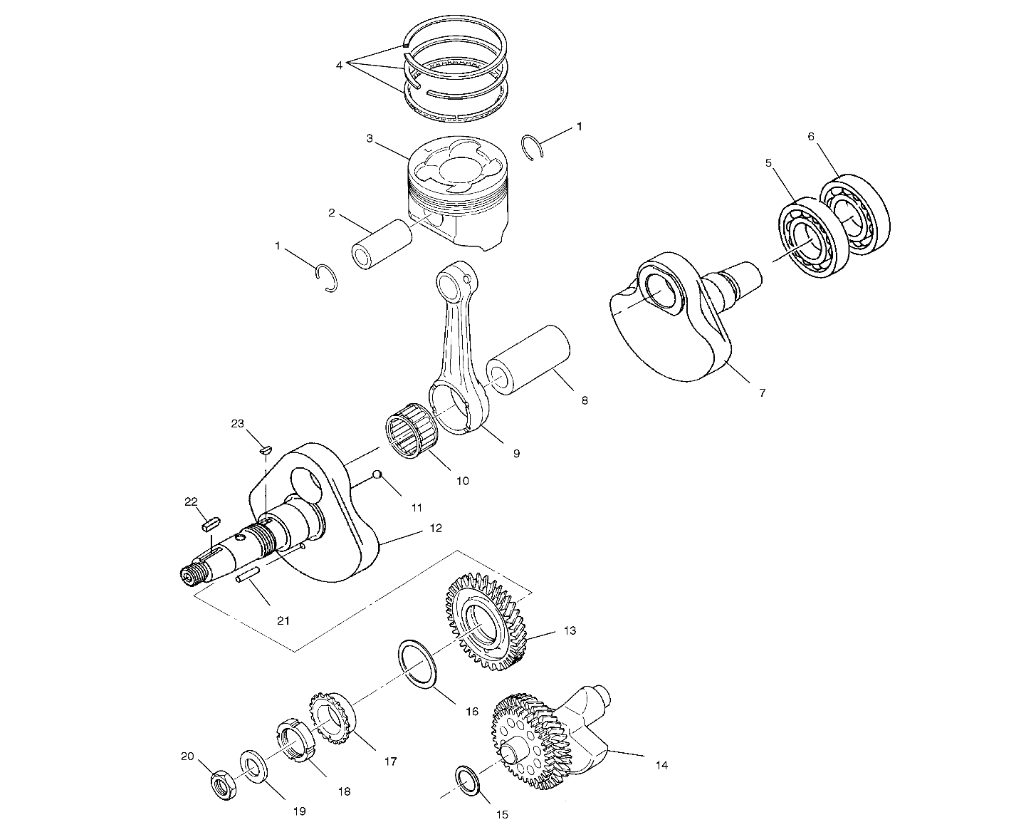 CRANKSHAFT AND PISTON - A04CH42AA/AE/AG(4986068606D03)