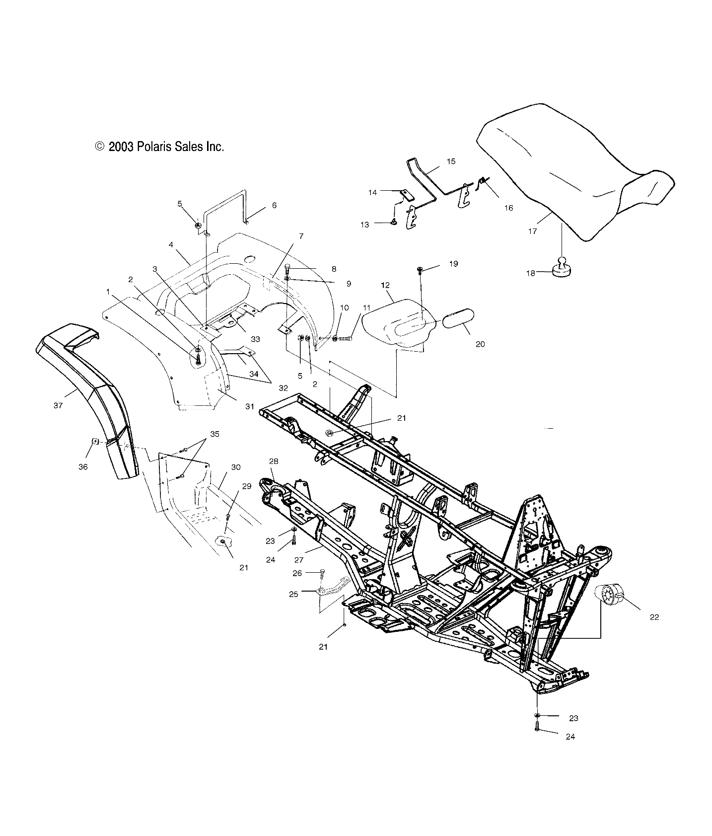 REAR CAB AND SEAT - A04CH50AA/AC/AE/AG (4986088608A03)