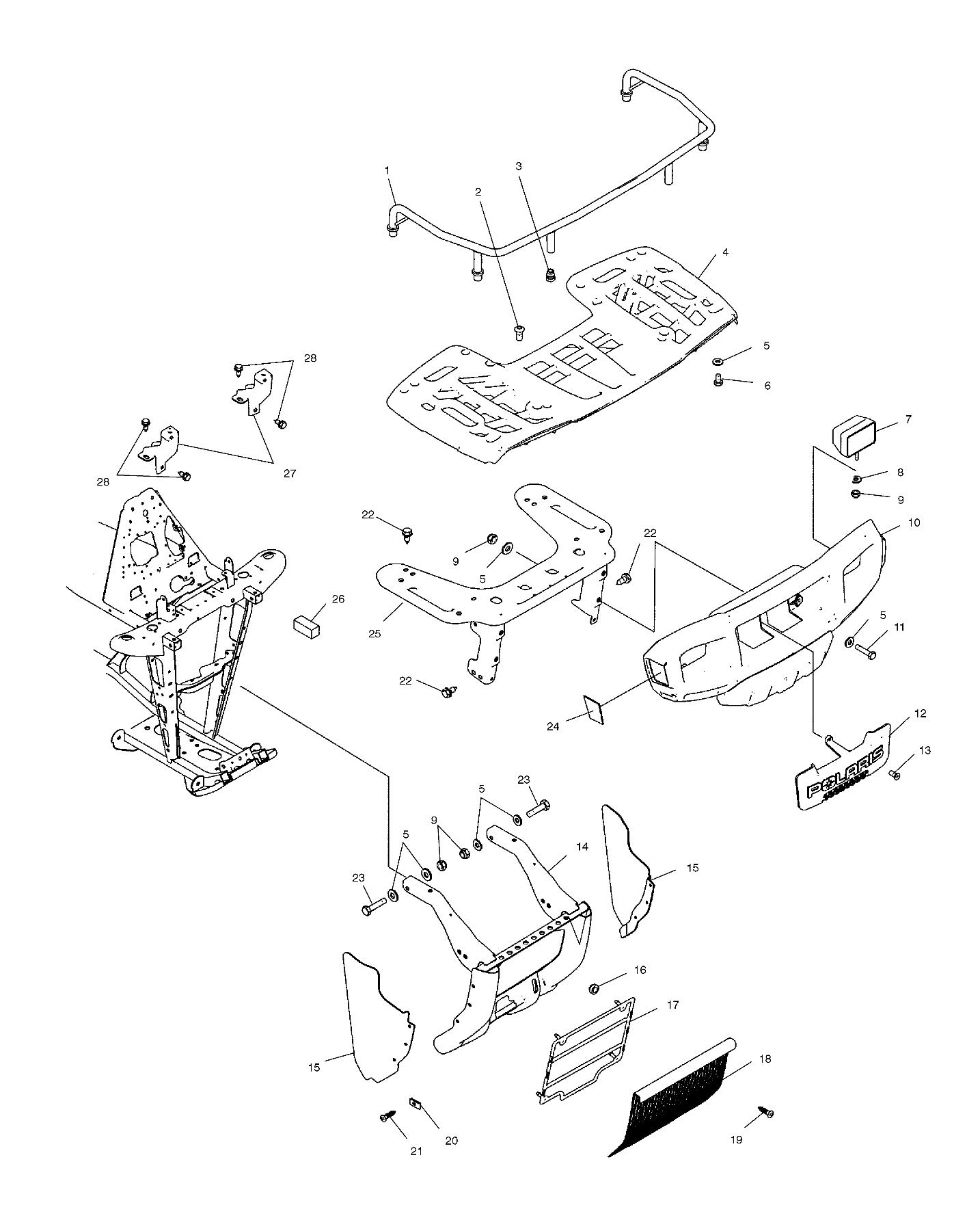 FRONT RACK AND BUMPER MOUNTING - A04CH50AA/AC/AE/AG (4986088608A07)