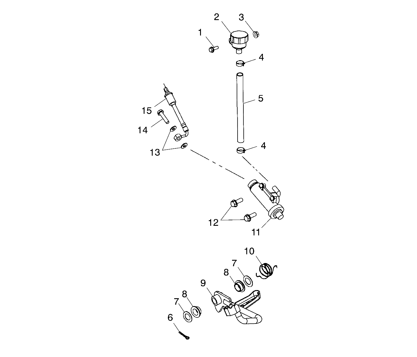 REAR MASTER CYLINDER/FOOT PEDAL - A04CH42AA/AE/AG (4986088608B06)