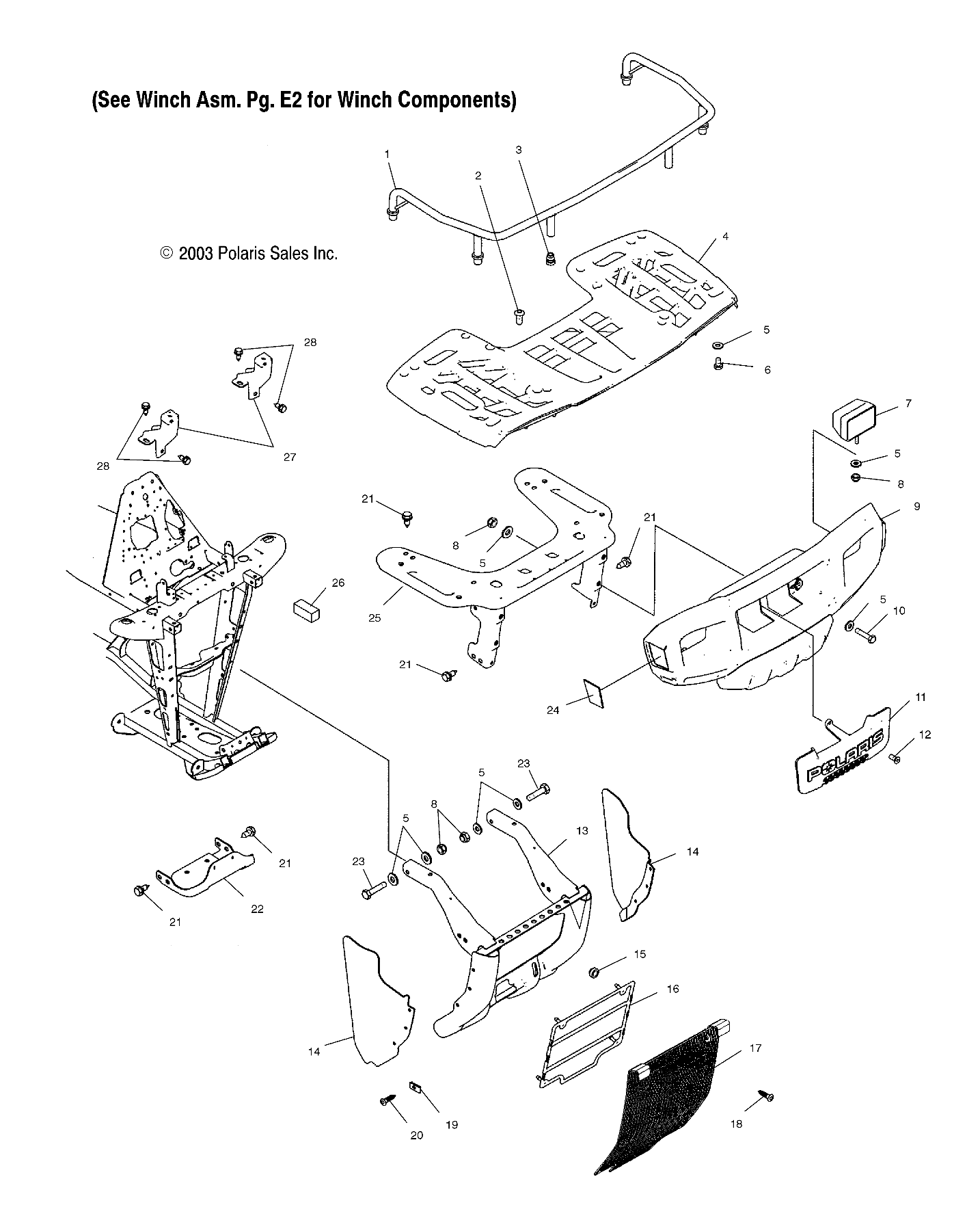 FRONT RACK AND BUMPER MOUNTING - A04CH59AF/AH/AJ/AT/AV (4986108610A07)