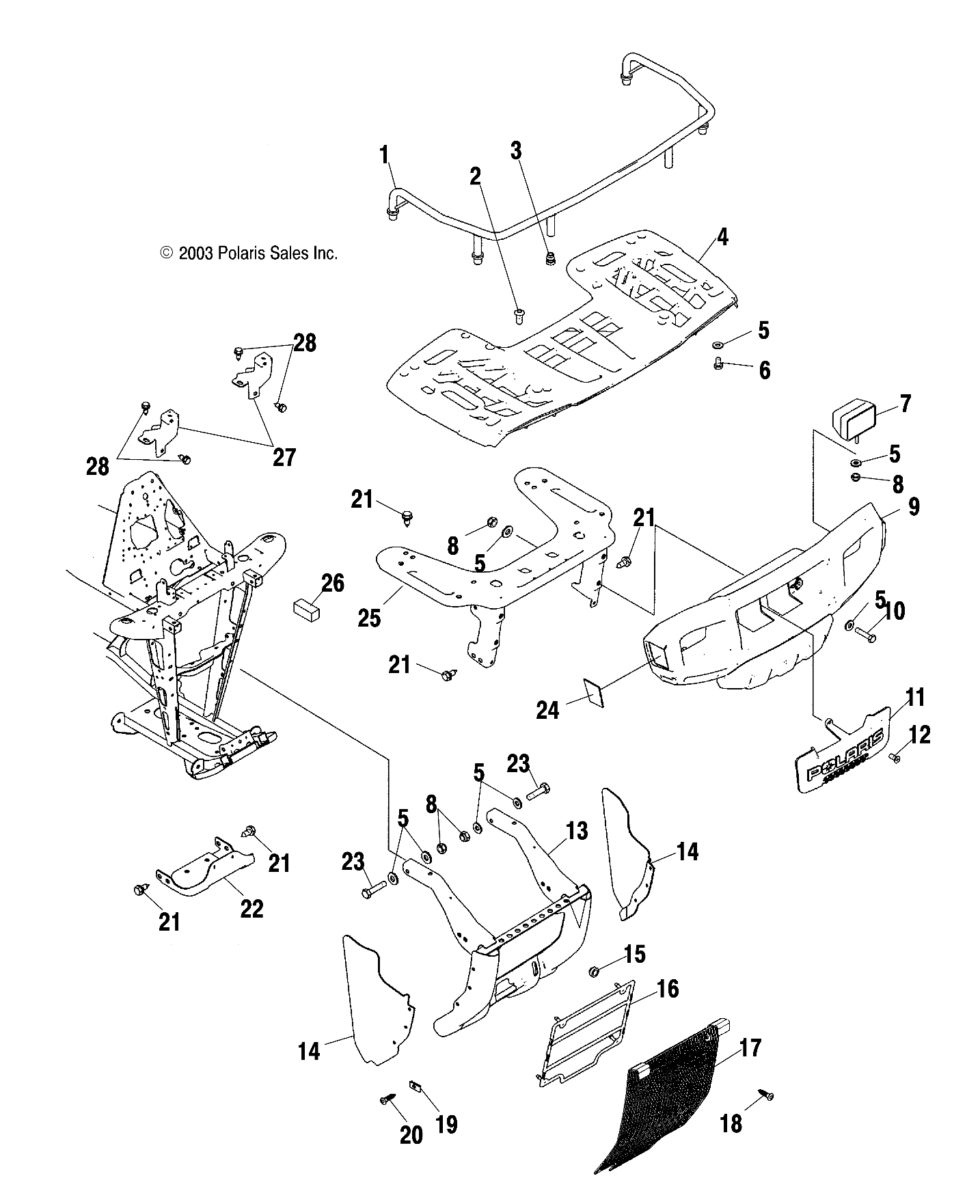 FRONT RACK AND BUMPER MOUNTING - A04CH68AC/AF/AH/AJ/AT/AV (4986128612A07)