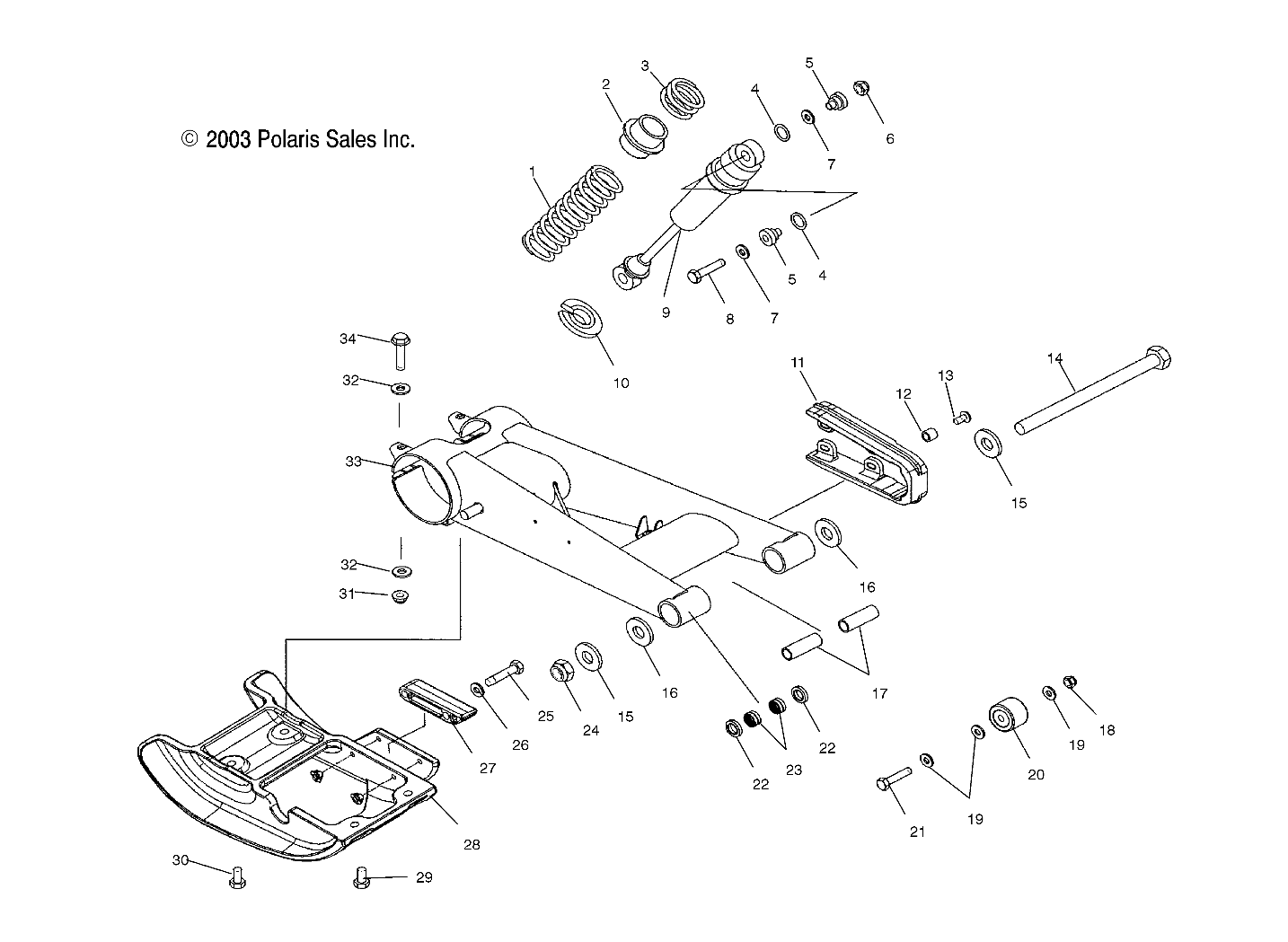 SWING ARM and REAR SHOCK - A04GJ50AA/AB/AC/AD (4986168616B08)