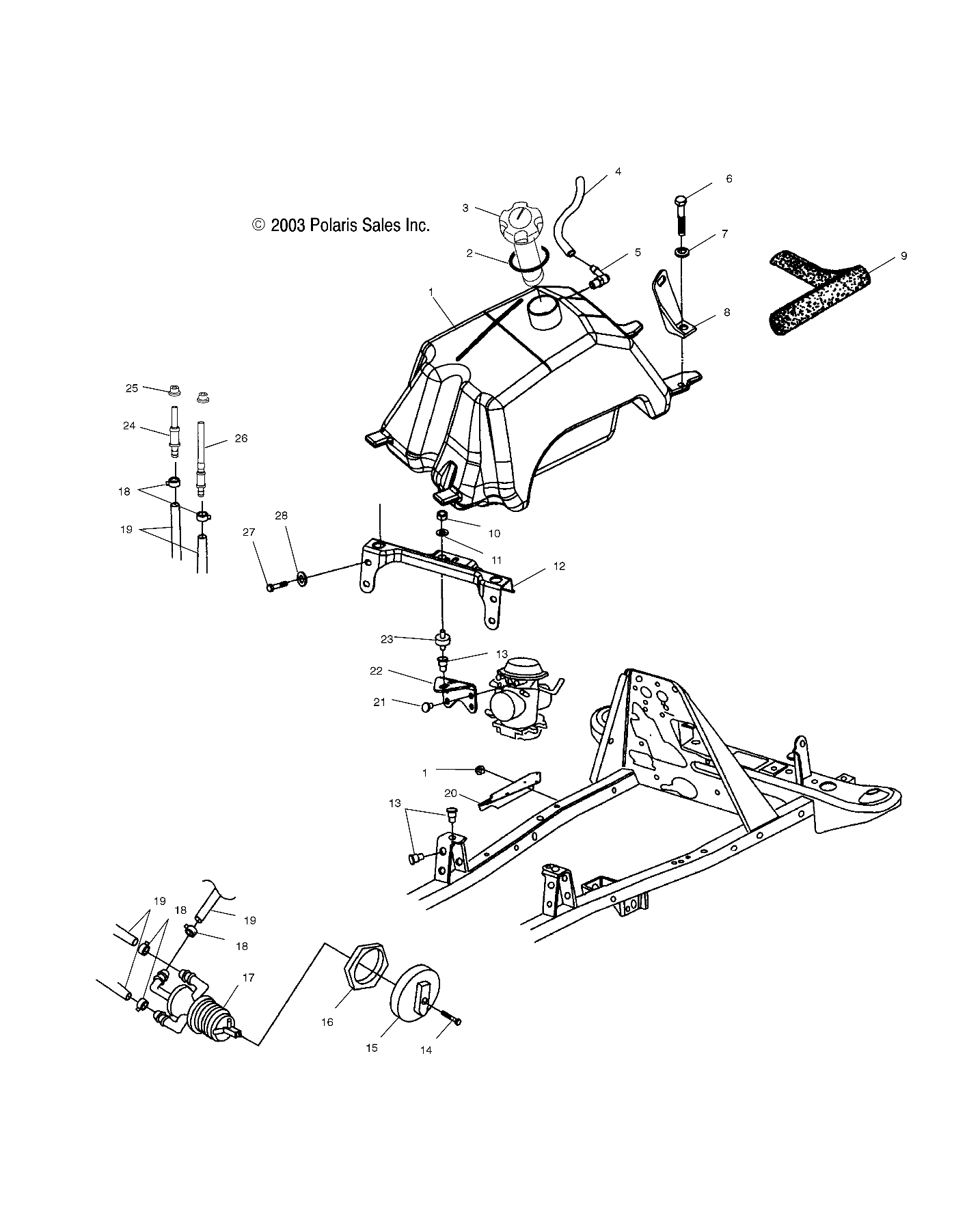 FUEL TANK and CARBURETOR MOUNTING - A04CB32AA/FC (4986188618A13)