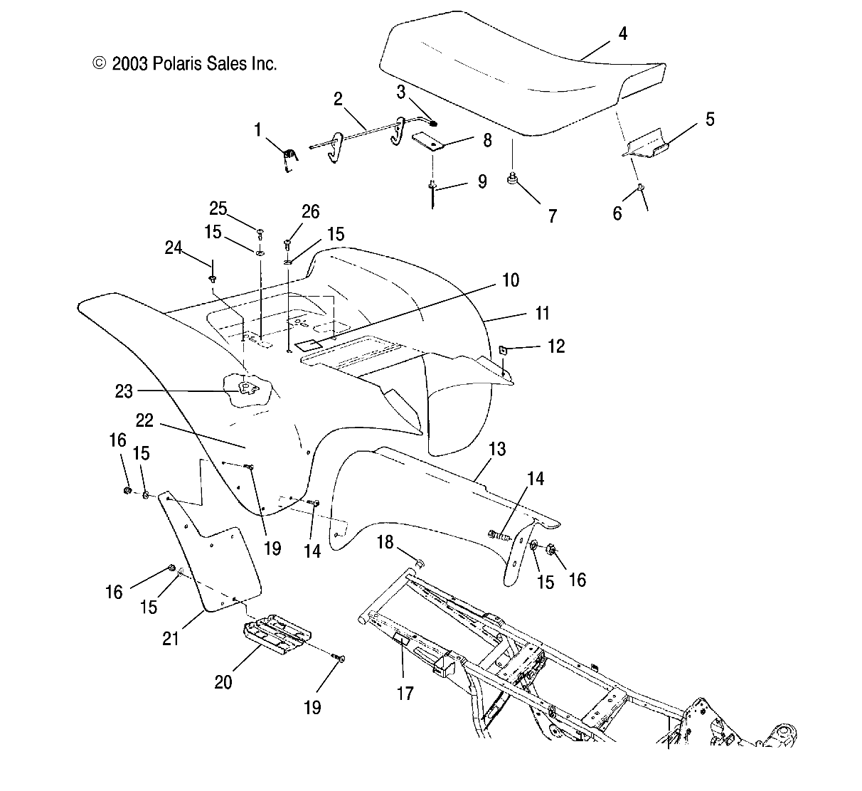 REAR CAB - A04BA25CA/CB (4986208620A04)