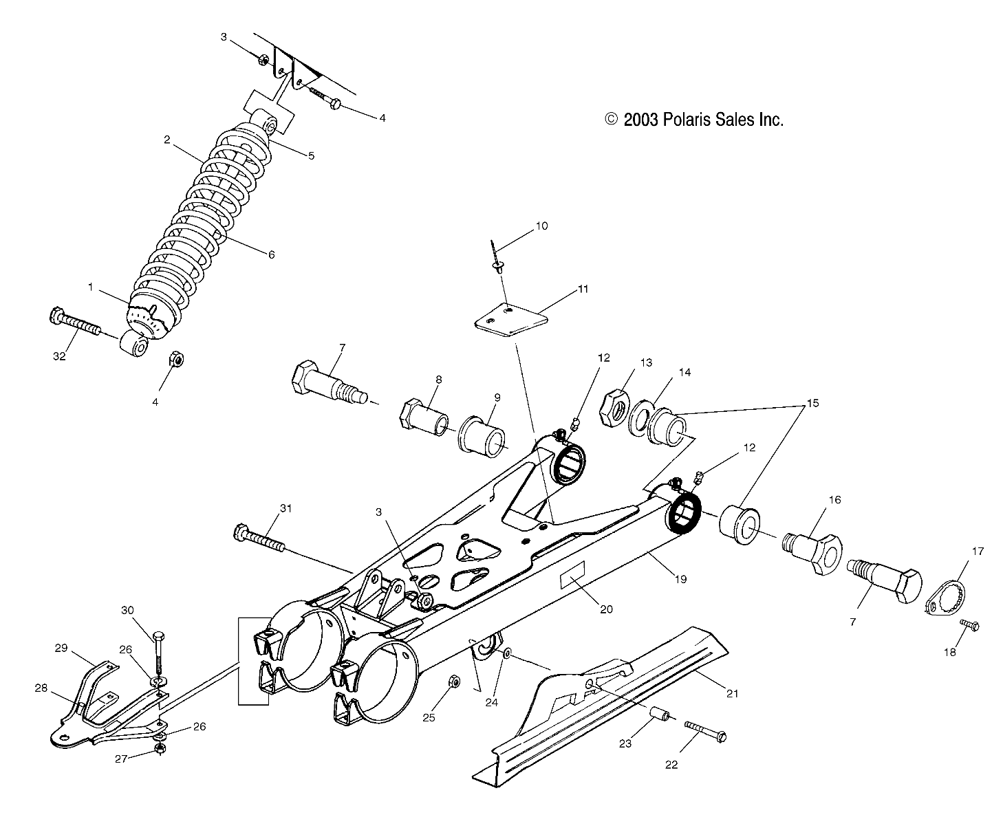 SWING ARM/SHOCK MOUNTING - A04CA32AA/AB/FA (4986248624B11)