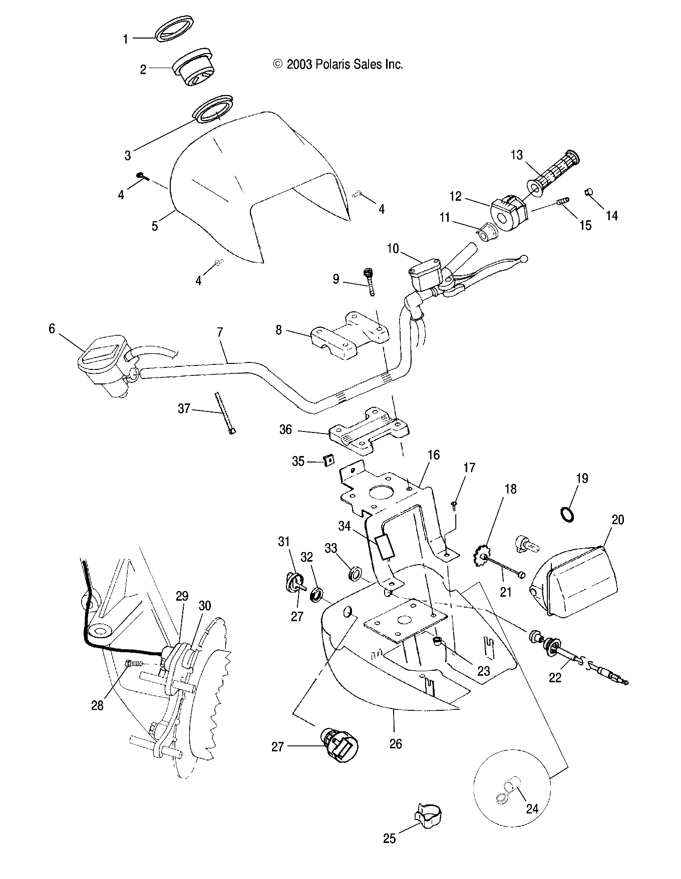 HANDLEBAR and HEADLIGHT POD - A04CL50AA (4986288628D01)