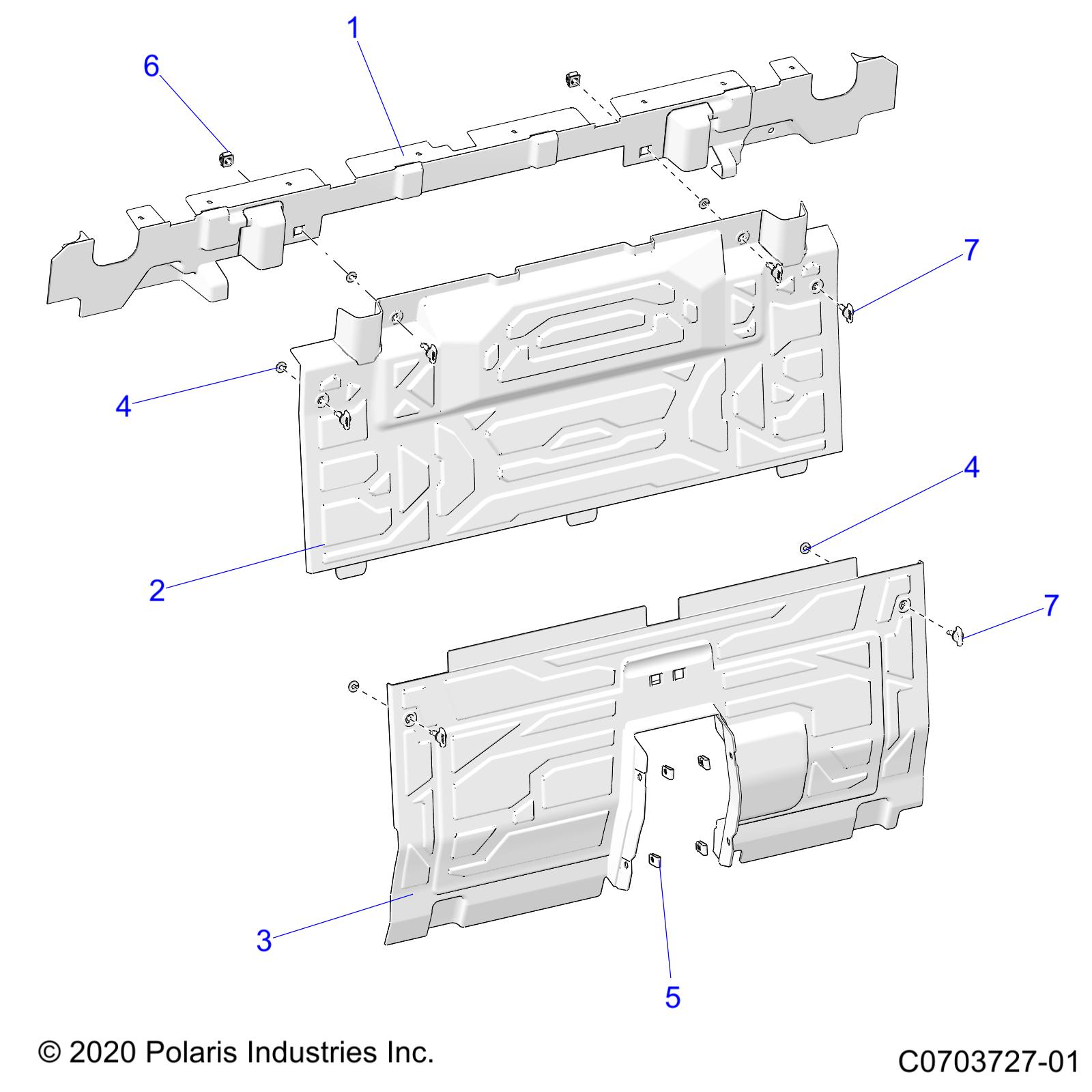 BODY, REAR CLOSEOFF, CENTER PANELS - Z22RGE2KAG/BG/RGK2KAN/BN (C0703727-01)