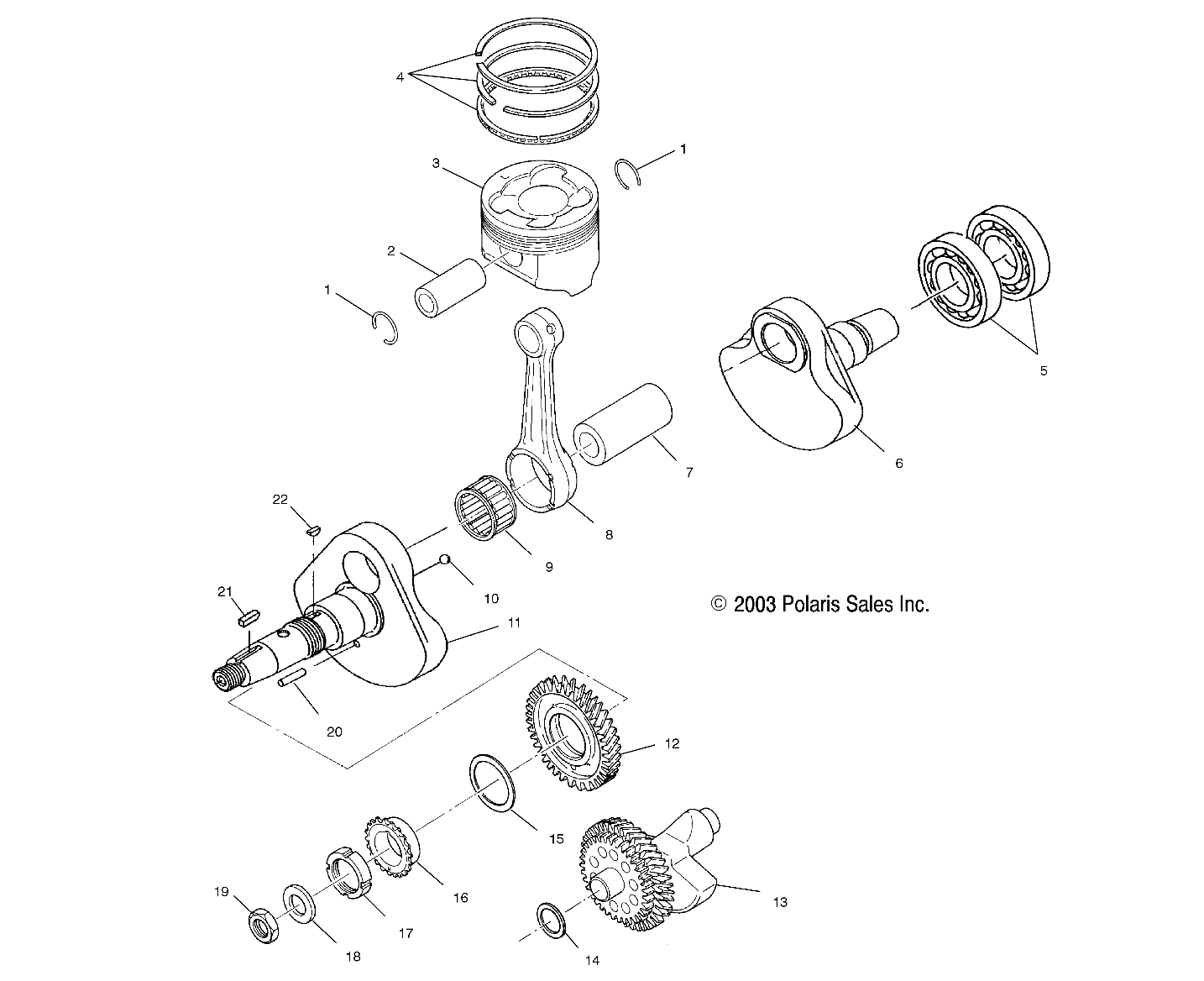 CRANKSHAFT AND PISTON - A04CH42AQ/AR/AS/AT/AV (4987258725D04)