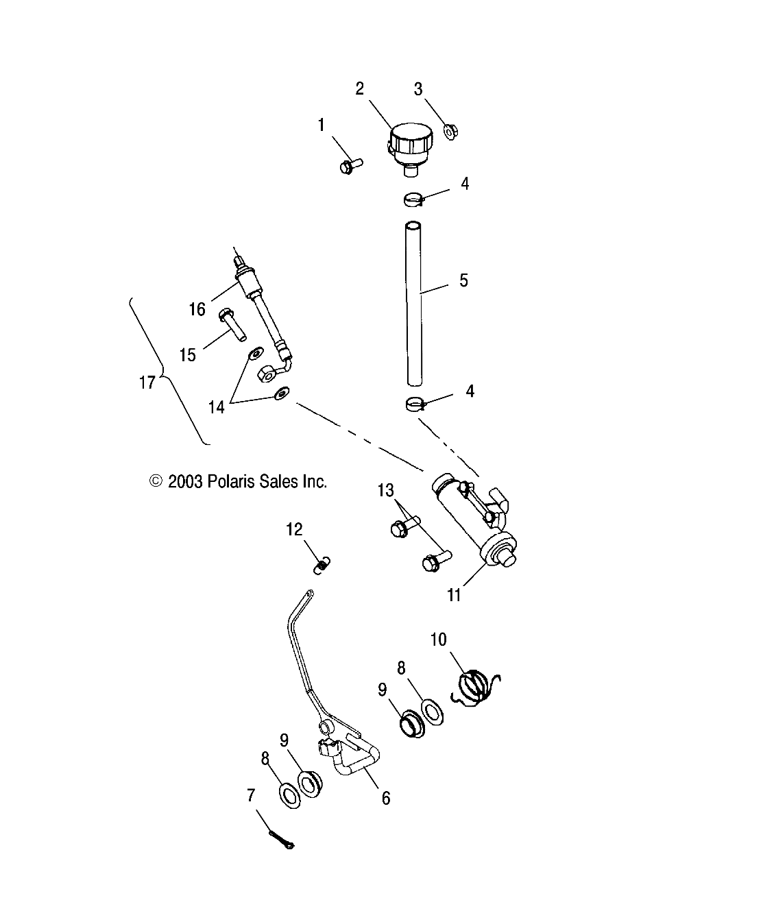 REAR MASTER CYLINDER/FOOT PEDAL - A04CH42AQ/AR/AS/AT/AV (4987288728B08)