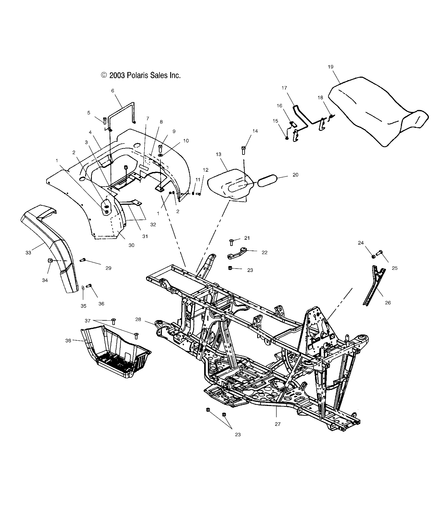 REAR CAB, SEAT and MAIN FRAME - A04CH59AK/AL/AN/AQ/AW (4987318731A03)