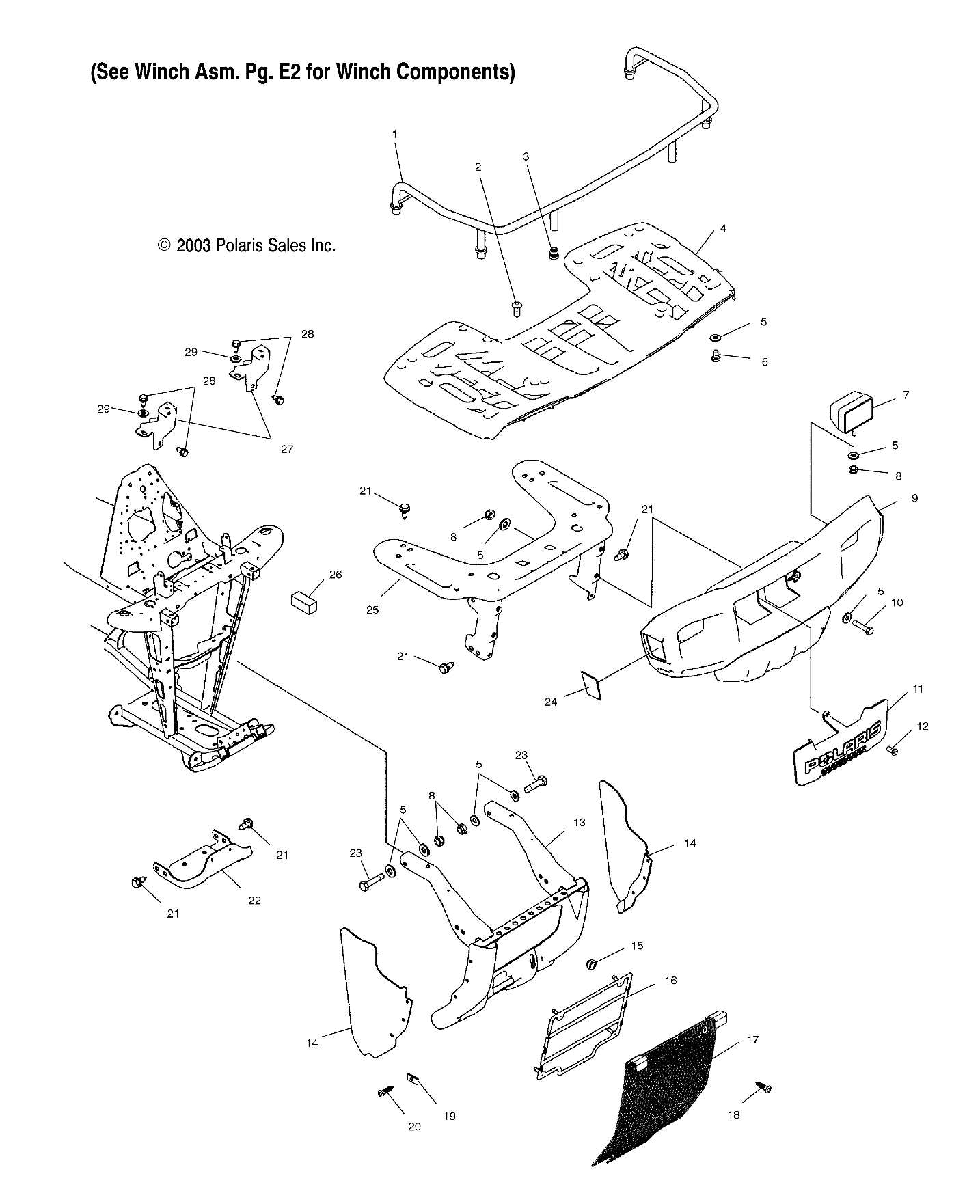 FRONT RACK and BUMPER MOUNTING - A04CH59AK/AL/AN/AQ/AW (4987318731A07)