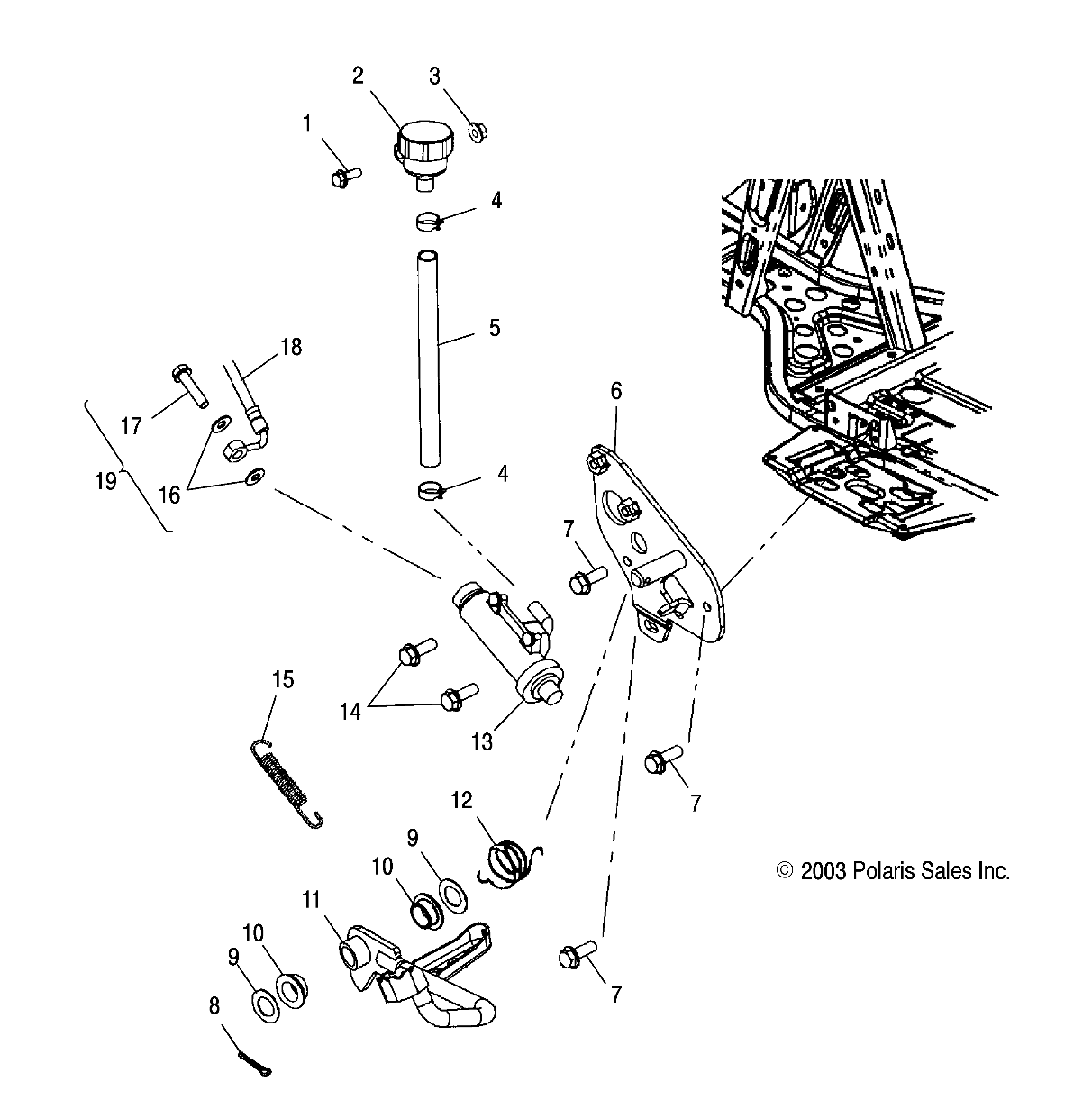 REAR MASTER CYLINDER/FOOT PEDAL - A04CH68AP/AQ/AU/CU (4987318731C08)