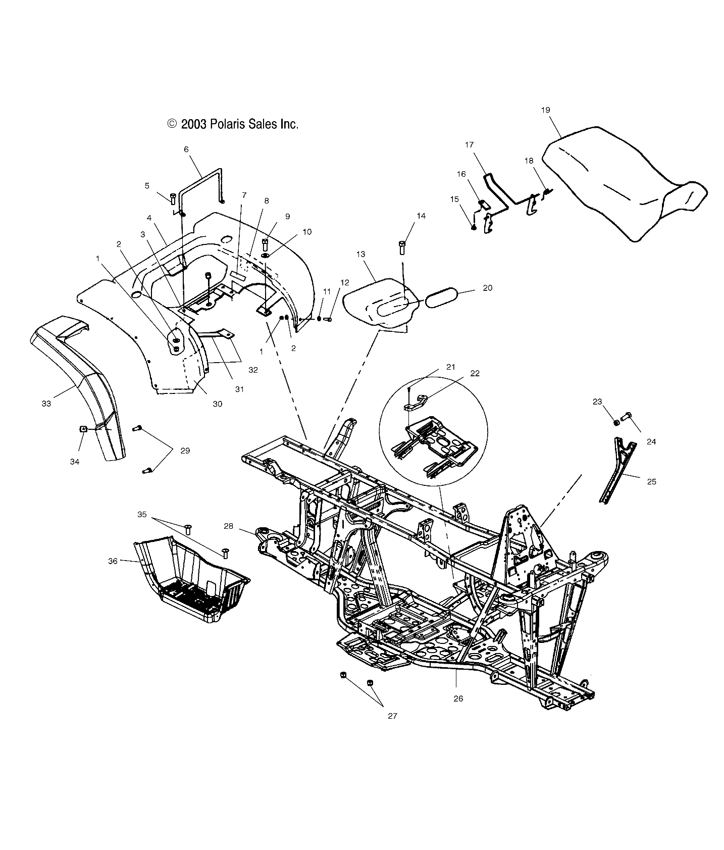 REAR CAB/SEAT/MAIN FRAME - A04CH68AK/AL/AN/AO (4987438743A03)