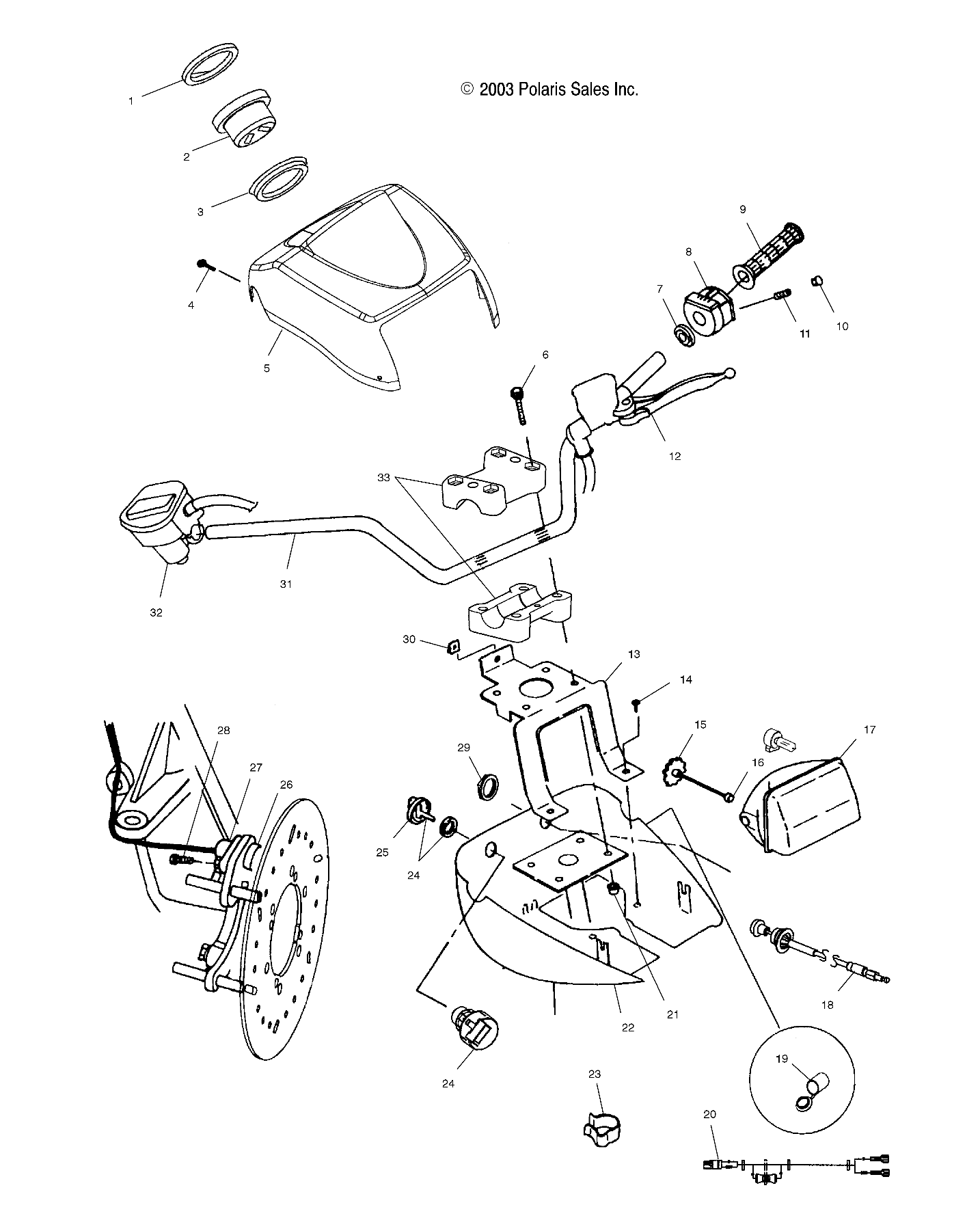 HANDLEBAR and HEADLIGHT POD - A04CH68AK/AL/AN/AO (4987438743C01)