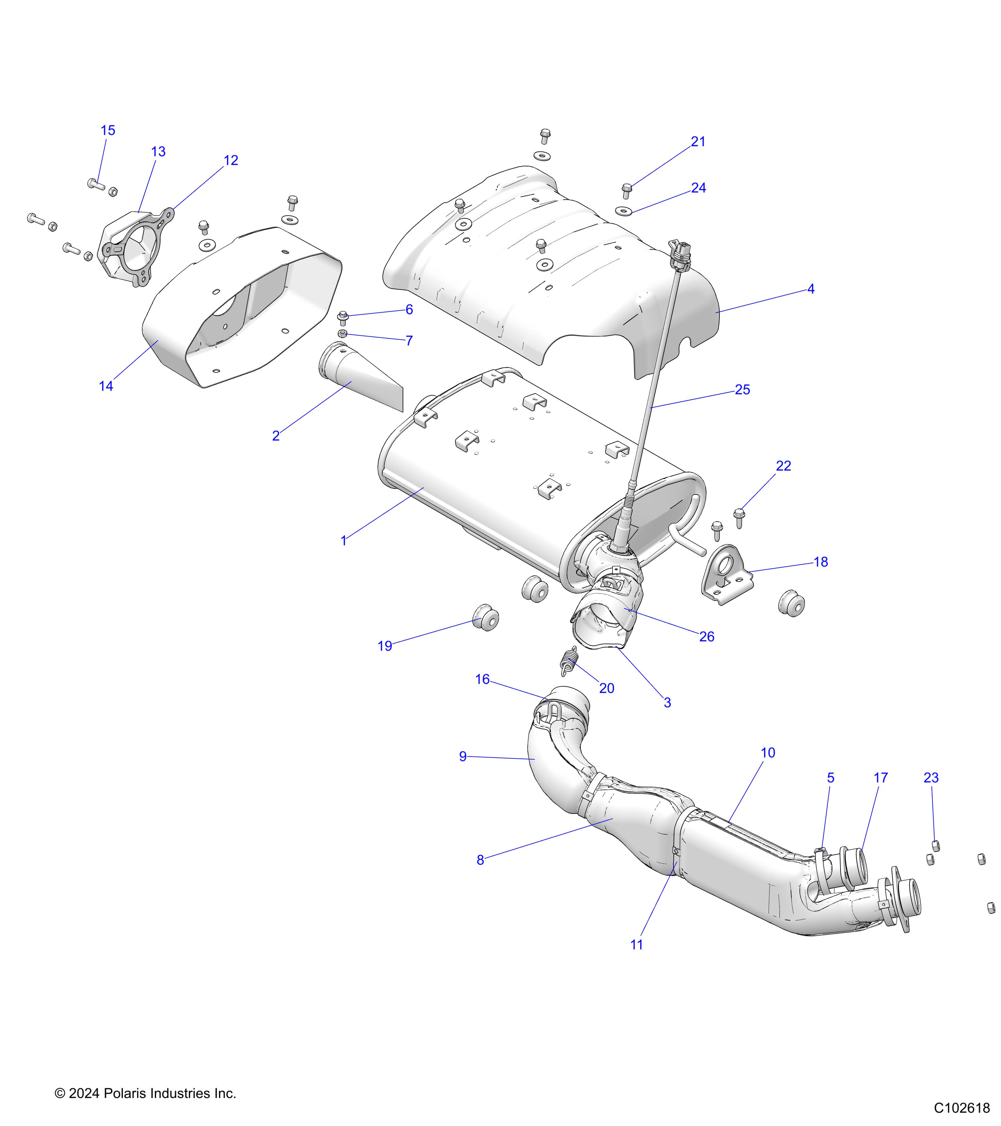 ENGINE, EXHAUST - A24SGS95CT/S95FT (C102618)