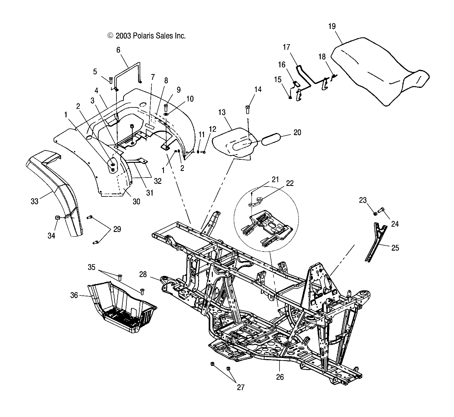 REAR CAB, SEAT and MAIN FRAME - A04CH68AP/AQ/AU/CU (4987468746A03)