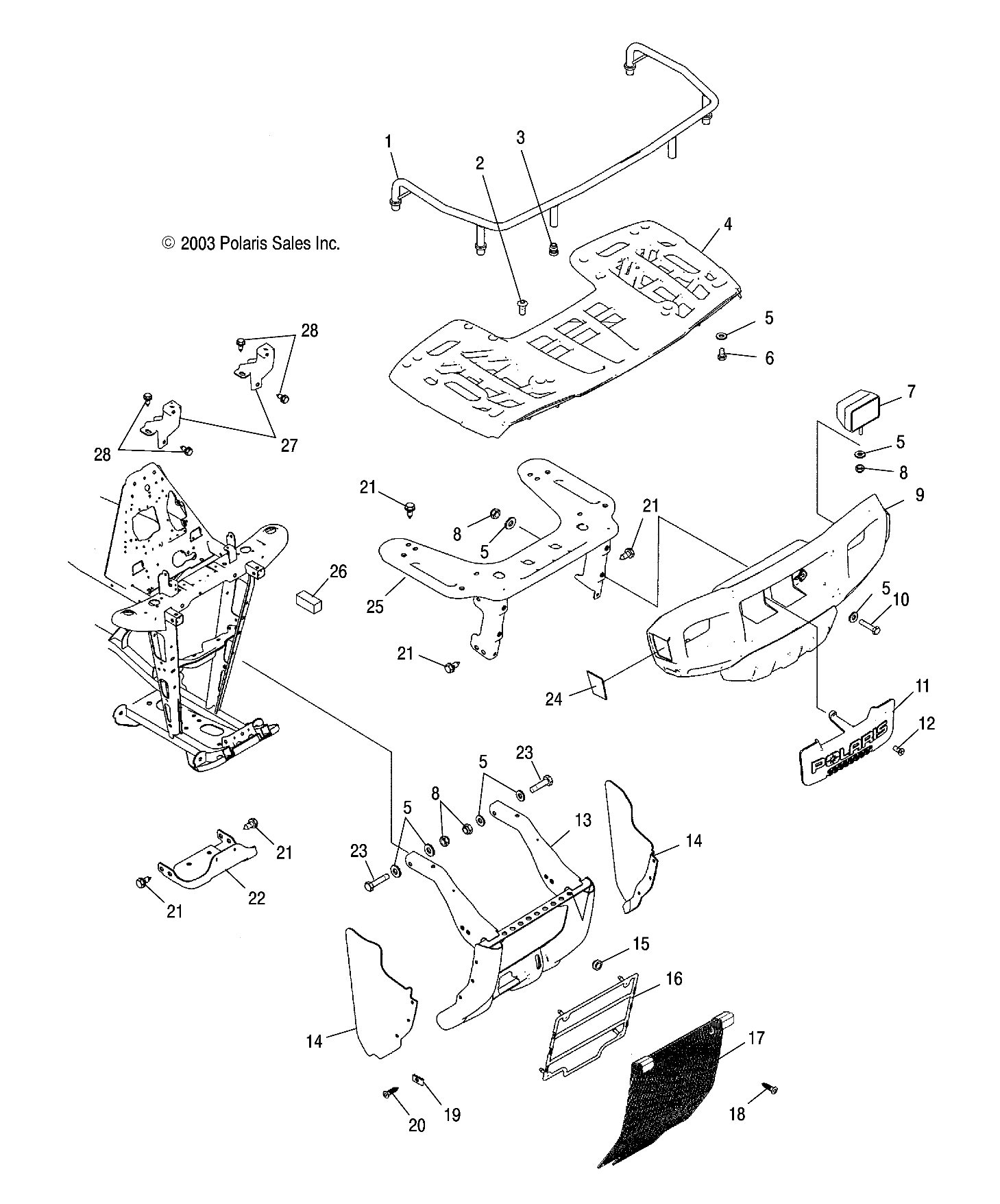 FRONT RACK and BUMPER MOUNTING - A04CH68AP/AQ/AU/CU (4987468746A07)