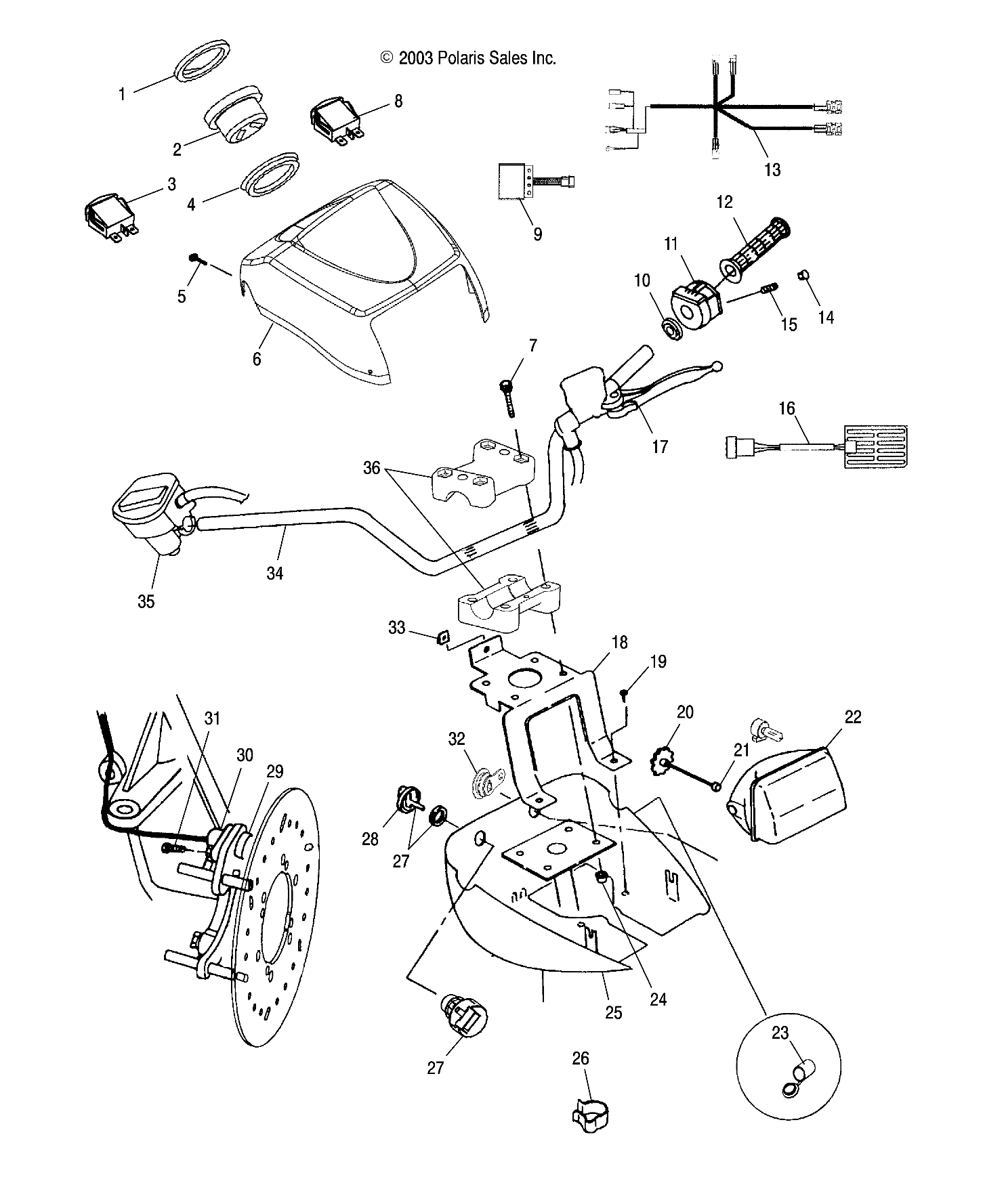 HANDLEBAR and HEADLIGHT POD - A04CH68AP/AQ/AU/CU (4987468746C01)