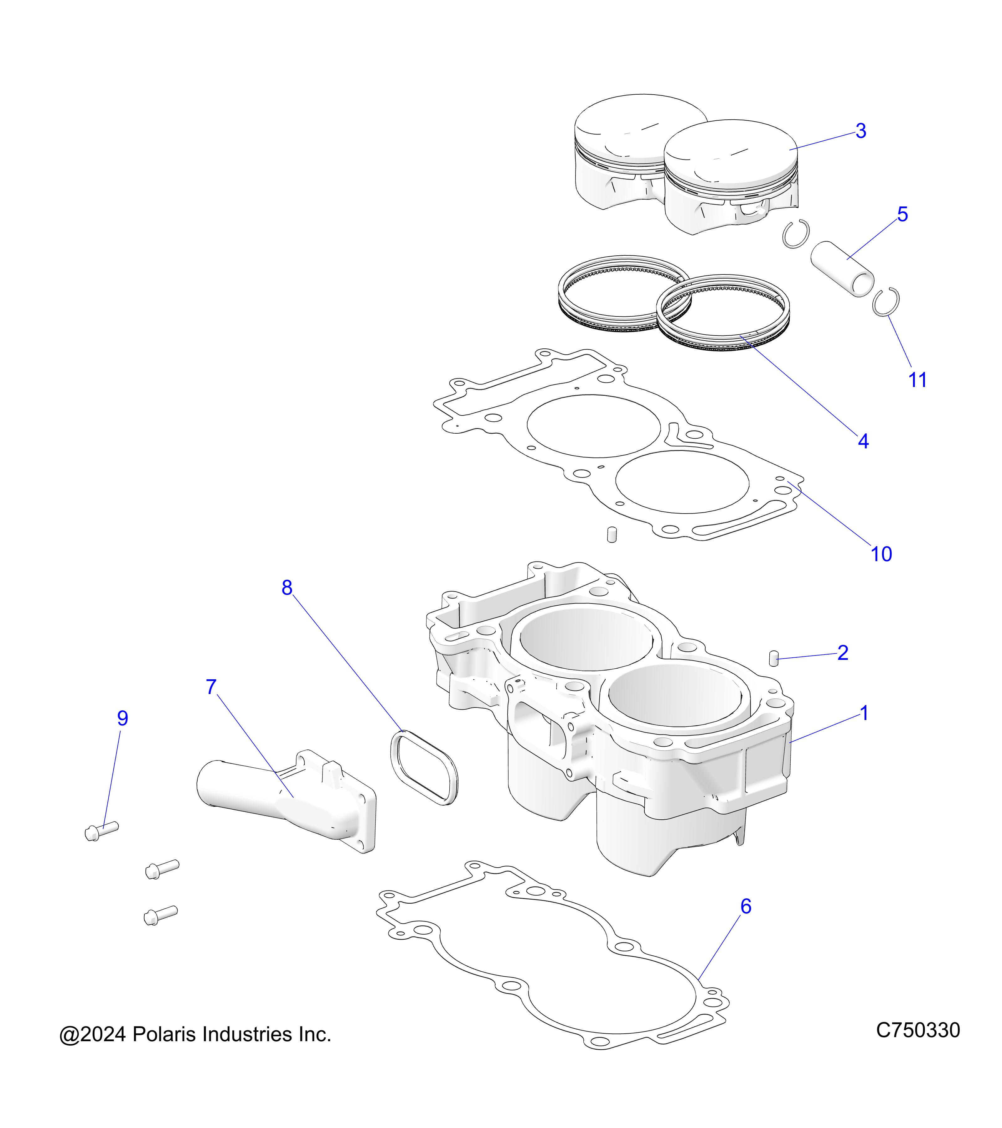 ENGINE, CYLINDER AND PISTON - Z25ASE99P5 (C750330)