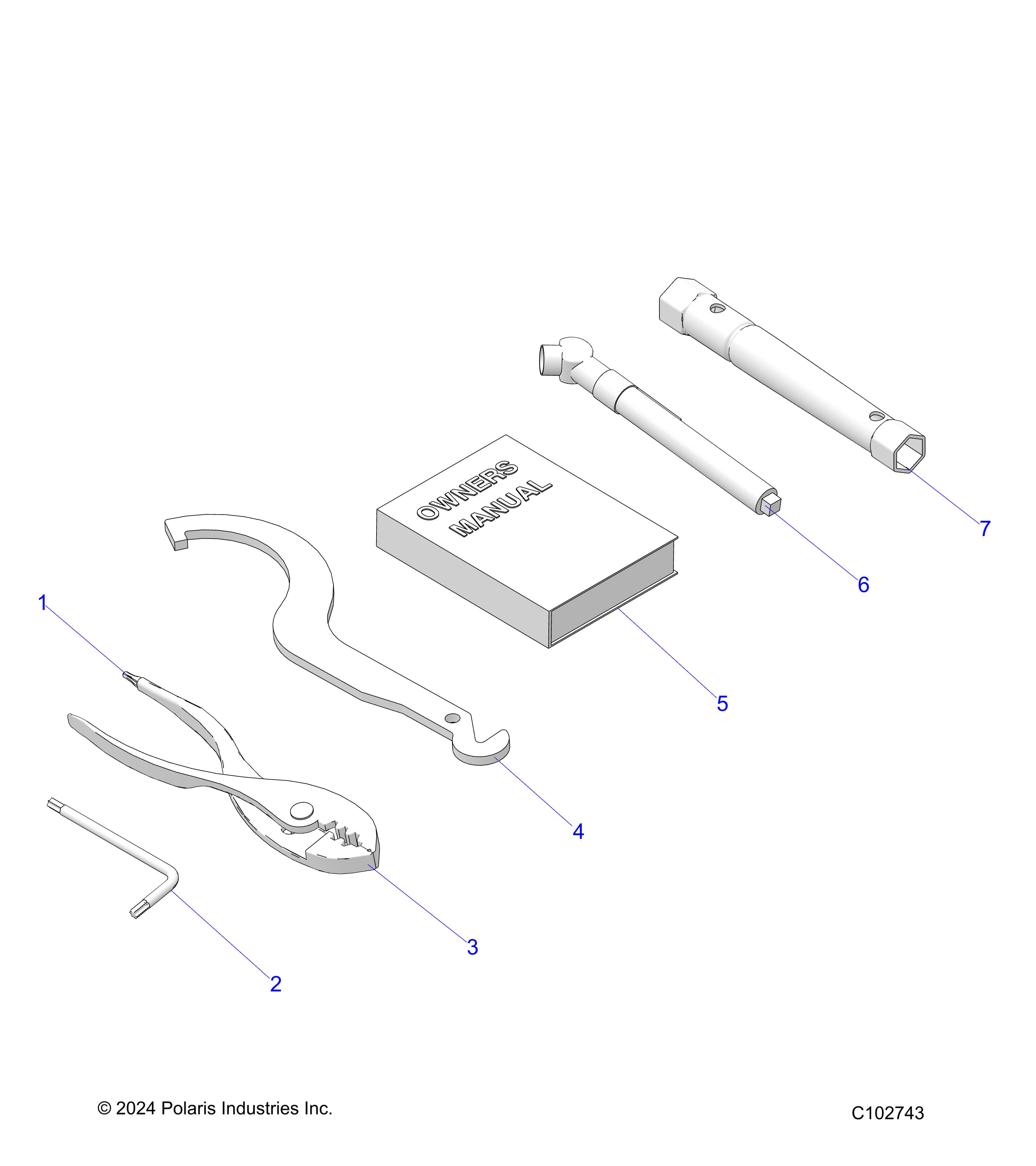 REFERENCE, TOOL KIT AND OWNERS MANUAL - A25SGE95PT (C102743)