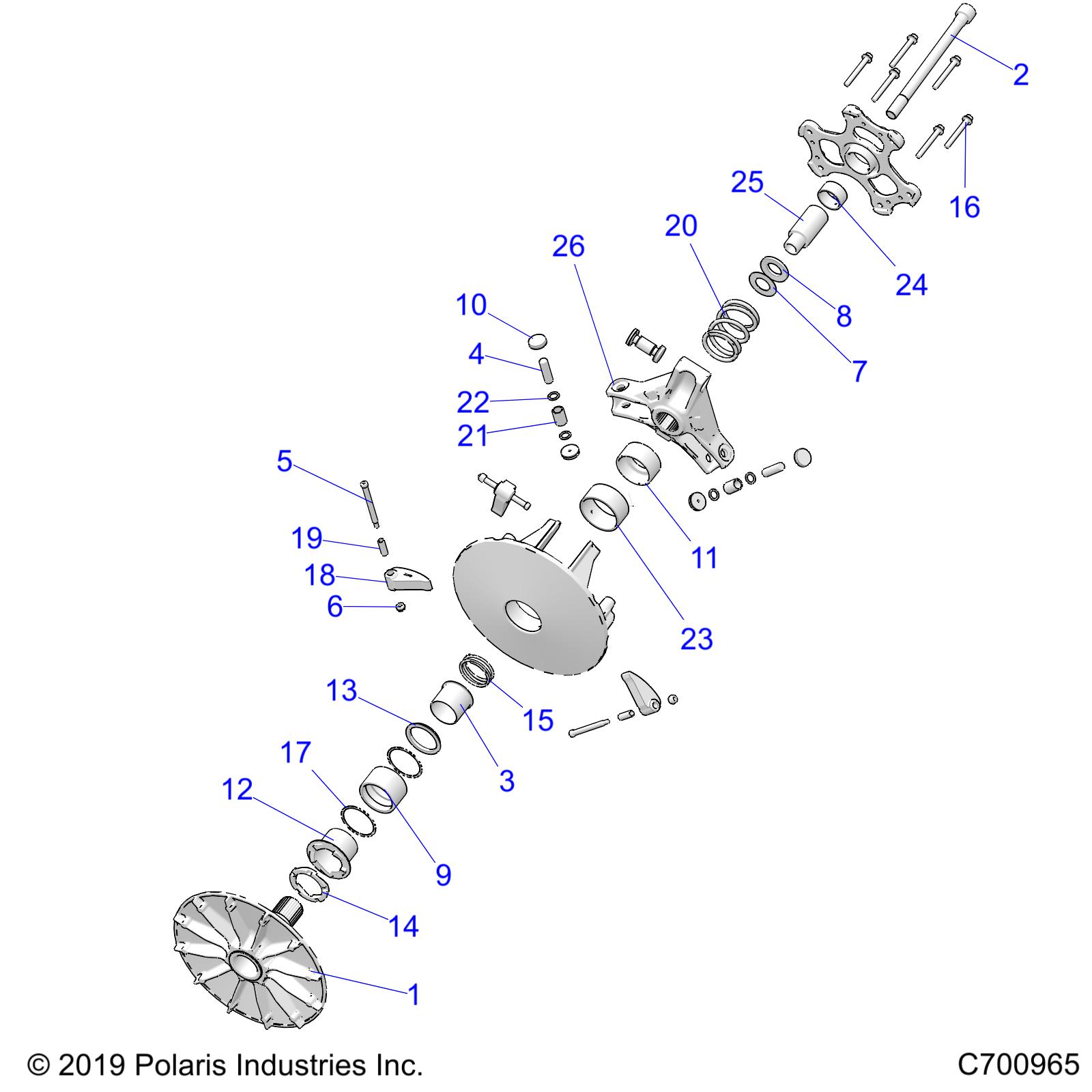 DRIVE TRAIN, PRIMARY CLUTCH - R20RSM99AL (C700965)