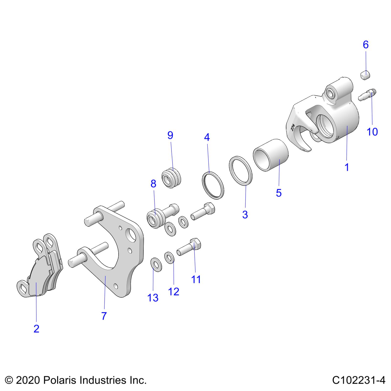 BRAKES, FRONT CALIPER - A25SJE57CP (C102231-4)