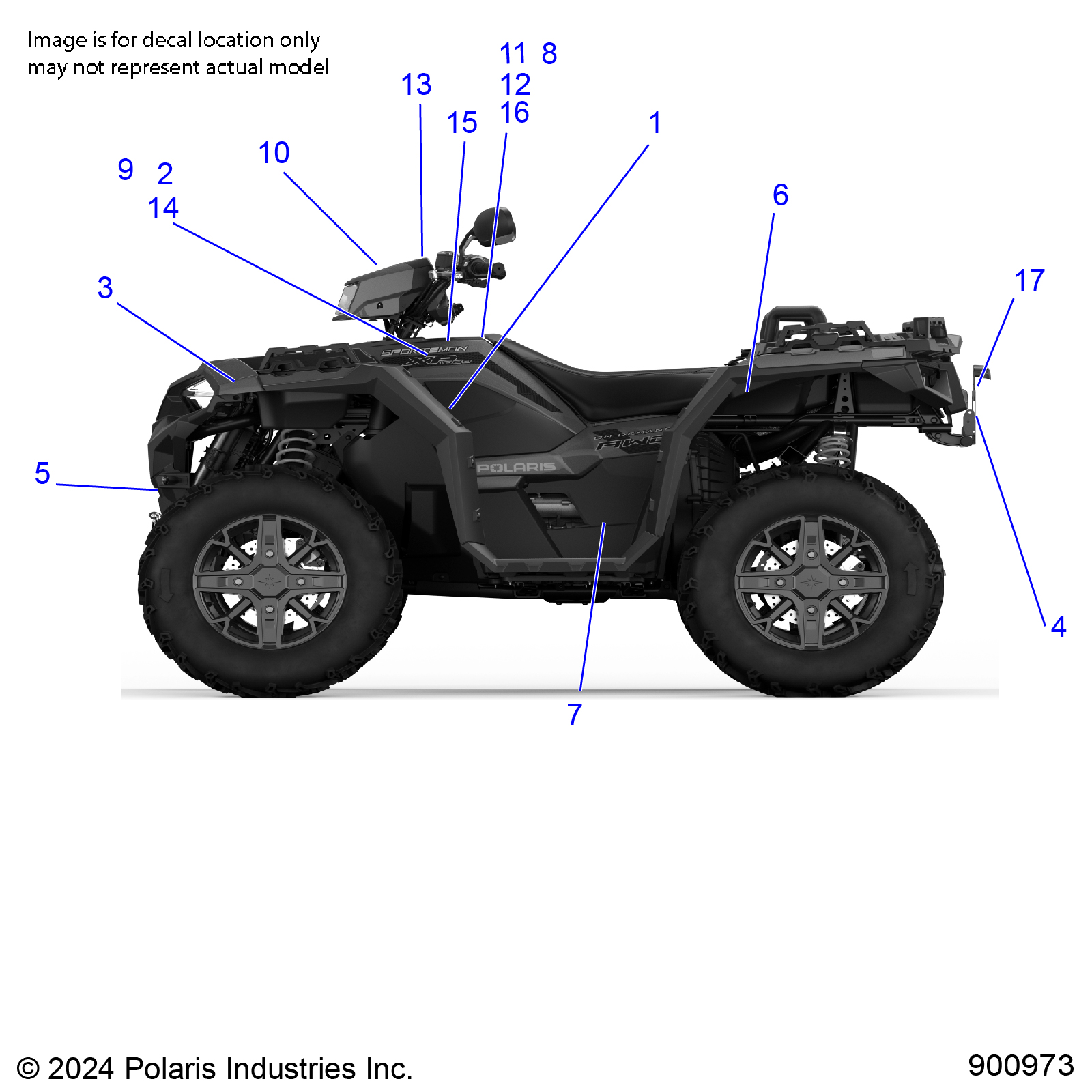 BODY, DECALS AND COMPONANTS, 3 PC - A25SXE95PP (900973)