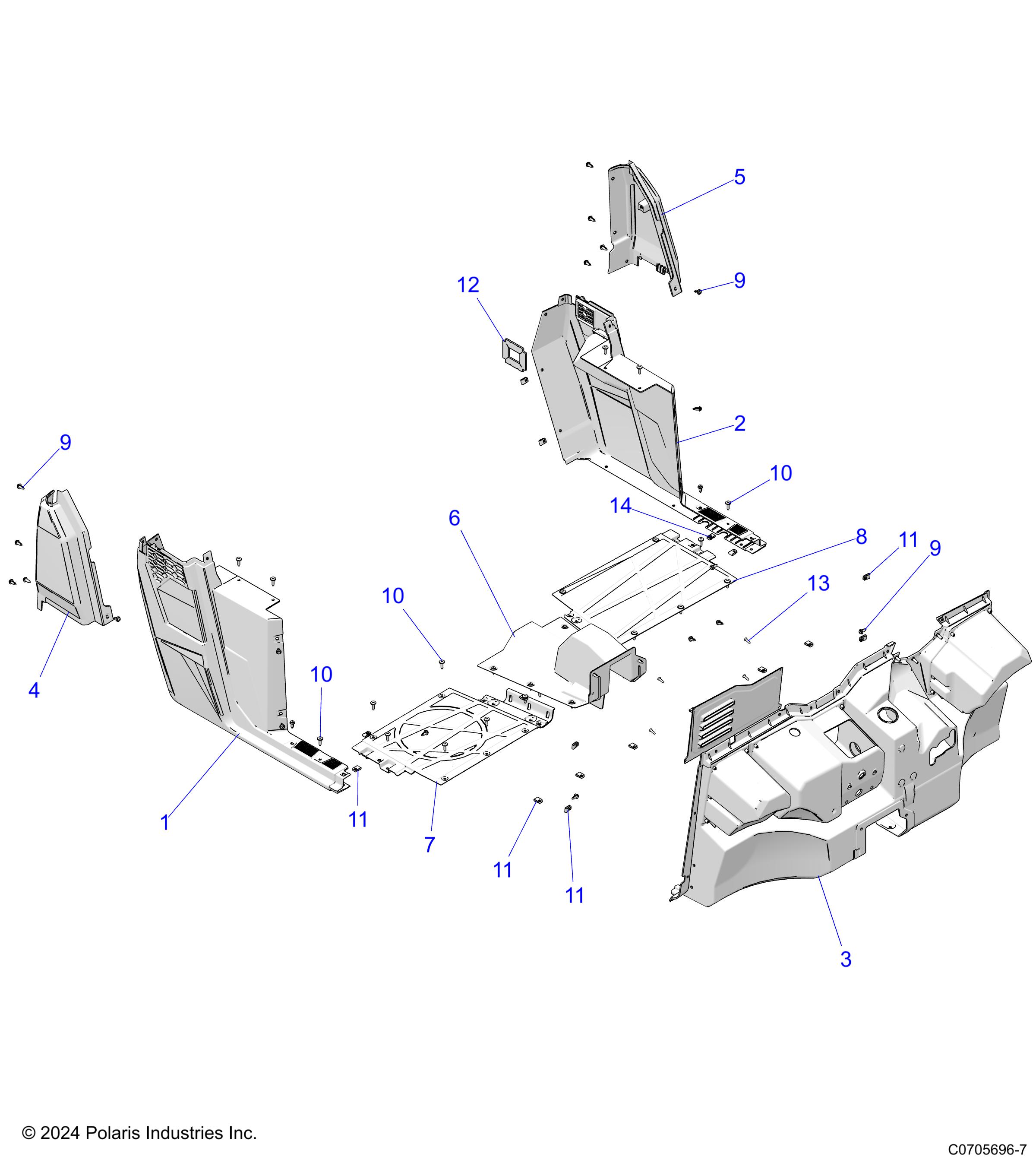 BODY, FLOOR and ROCKERS - D25M2A57B4/G57B4/U57B4/W57B4 (C0705696-6)