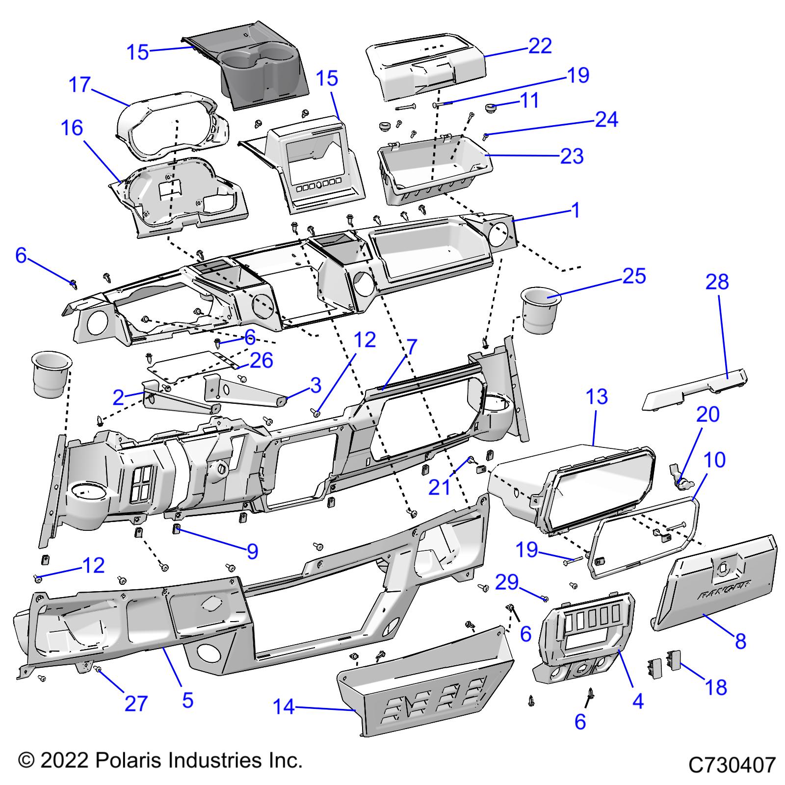 BODY, DASH - (R23RRV99AC/RR299AC) (C730407)