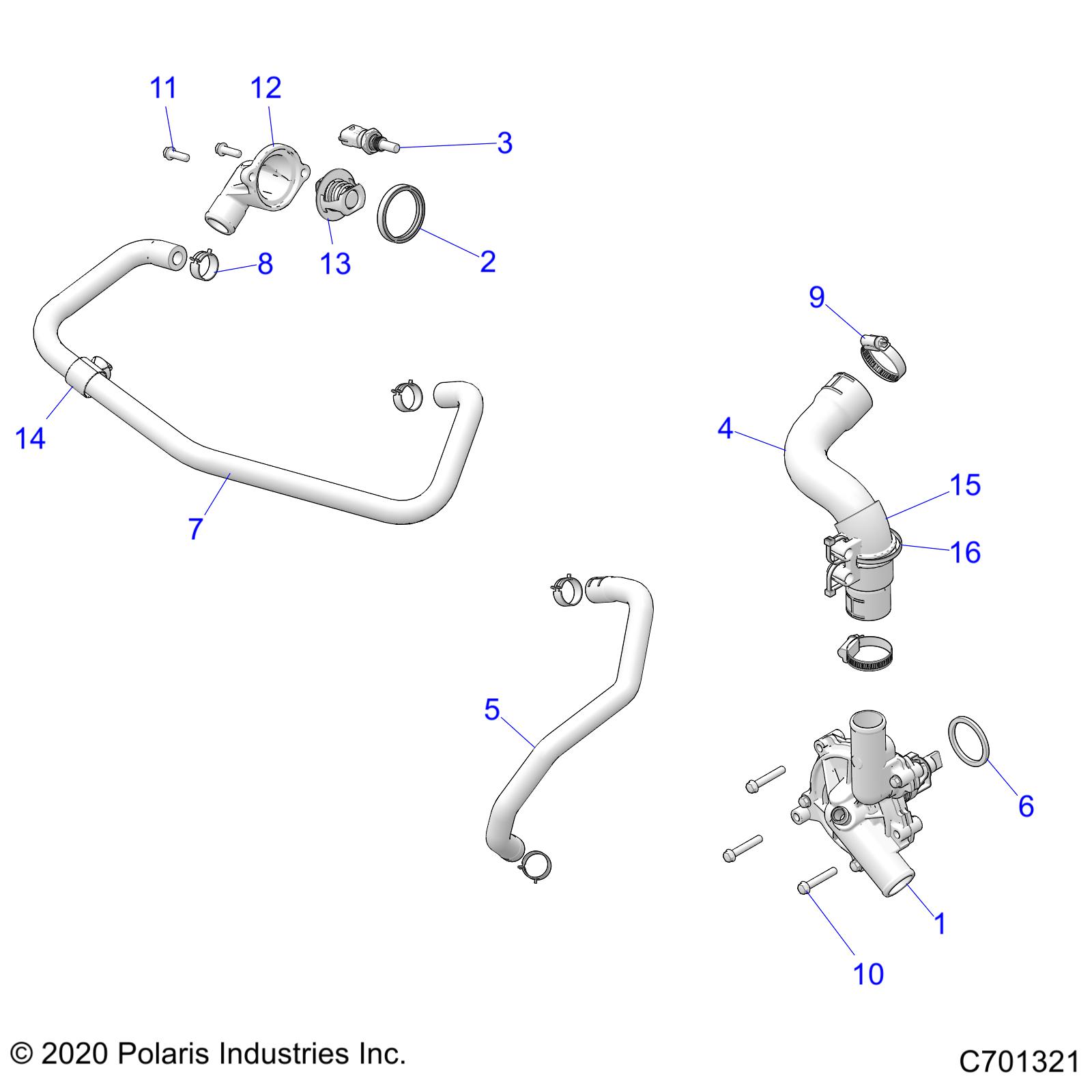 ENGINE, WATERPUMP AND BYPASS - R22RRE99DP (C701321)