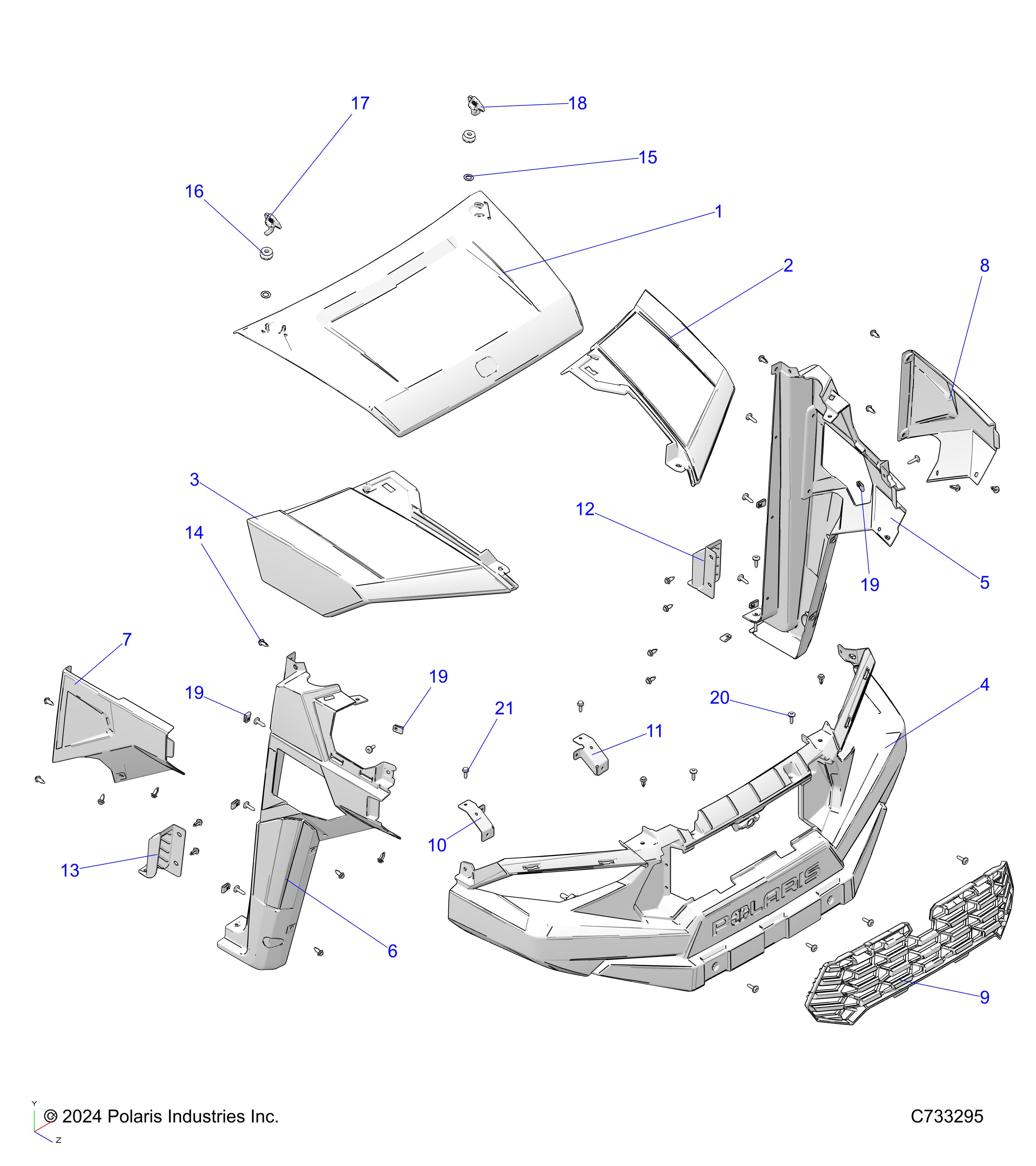 BODY, HOOD, and FRONT FENDERS - R25M4E57B5/B6 (C733295)