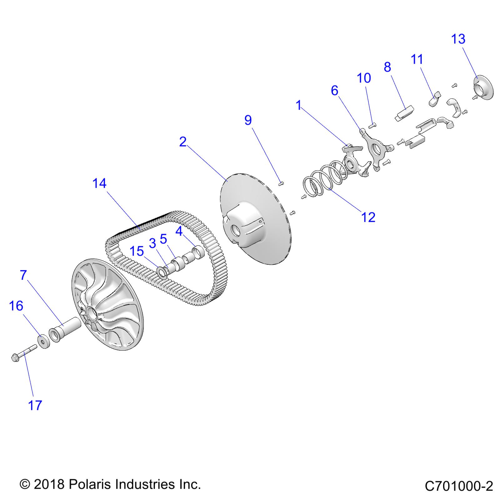 DRIVE TRAIN, SECONDARY CLUTCH - Z20NAE92KL (C701000-2)