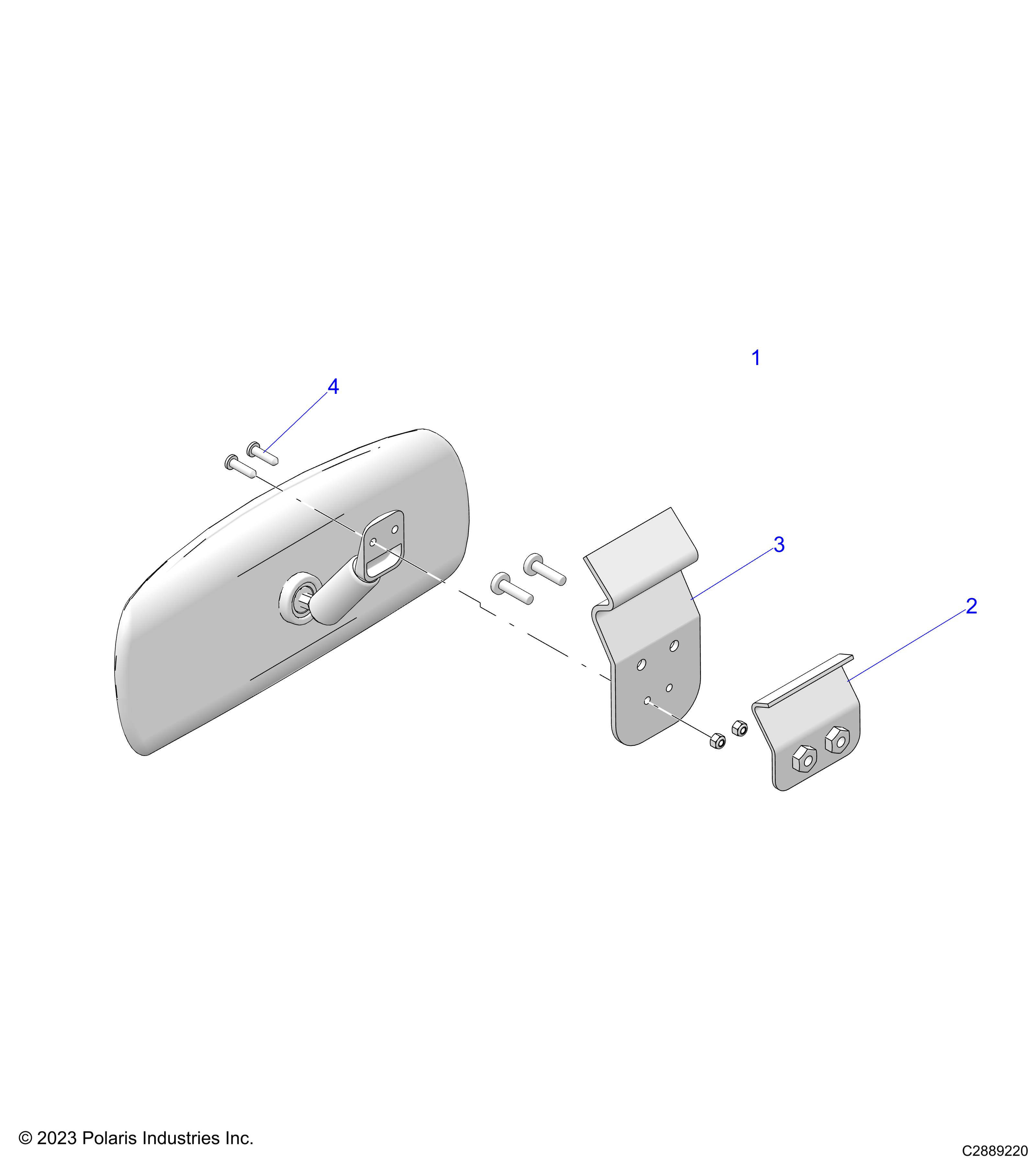 BODY, REAR VIEW MIRROR - D24M4U57B4/W57B4 (C2889220)