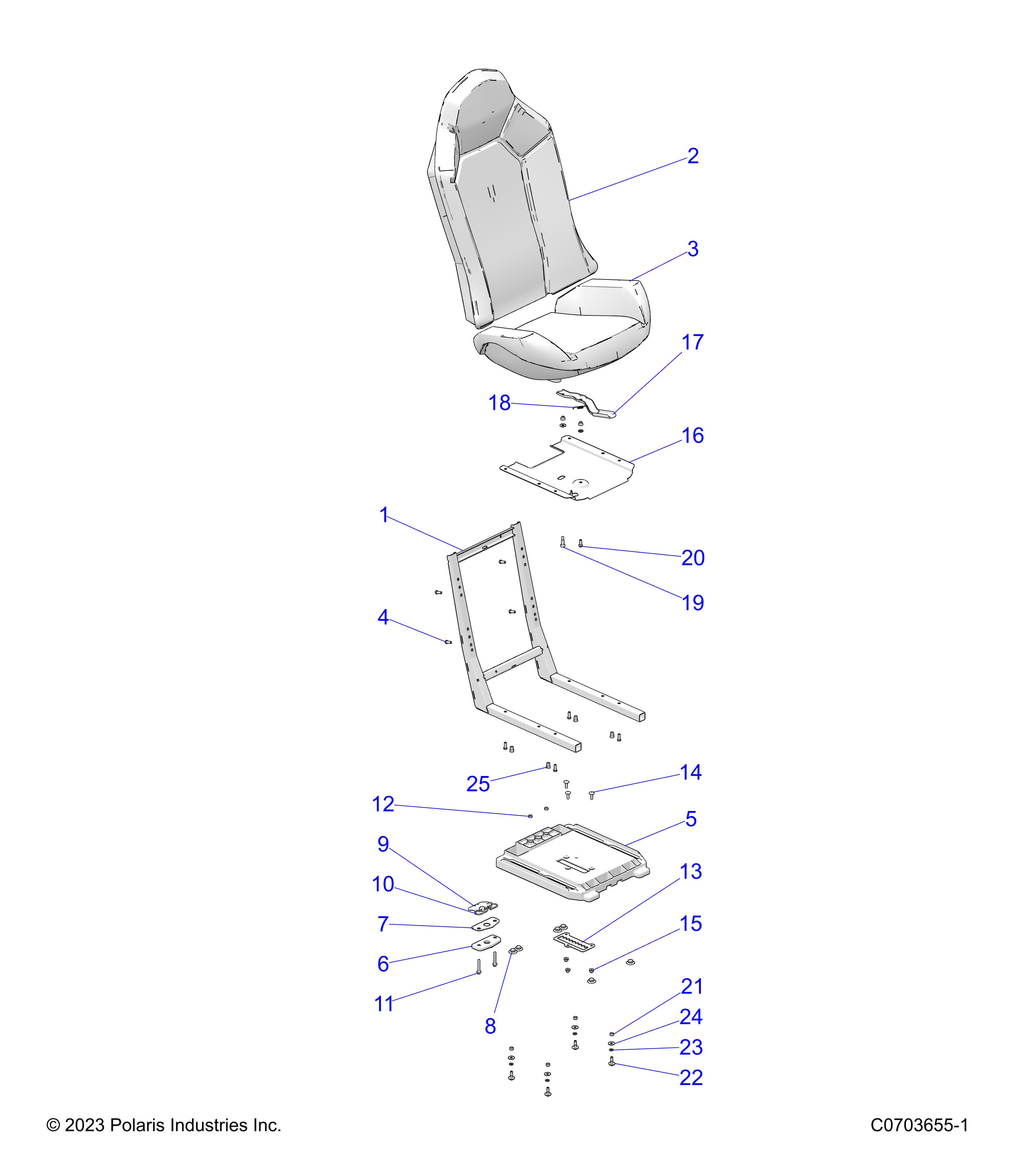 BODY, SEAT ASM. AND SLIDER - Z25ASE99P5 (C0703655)